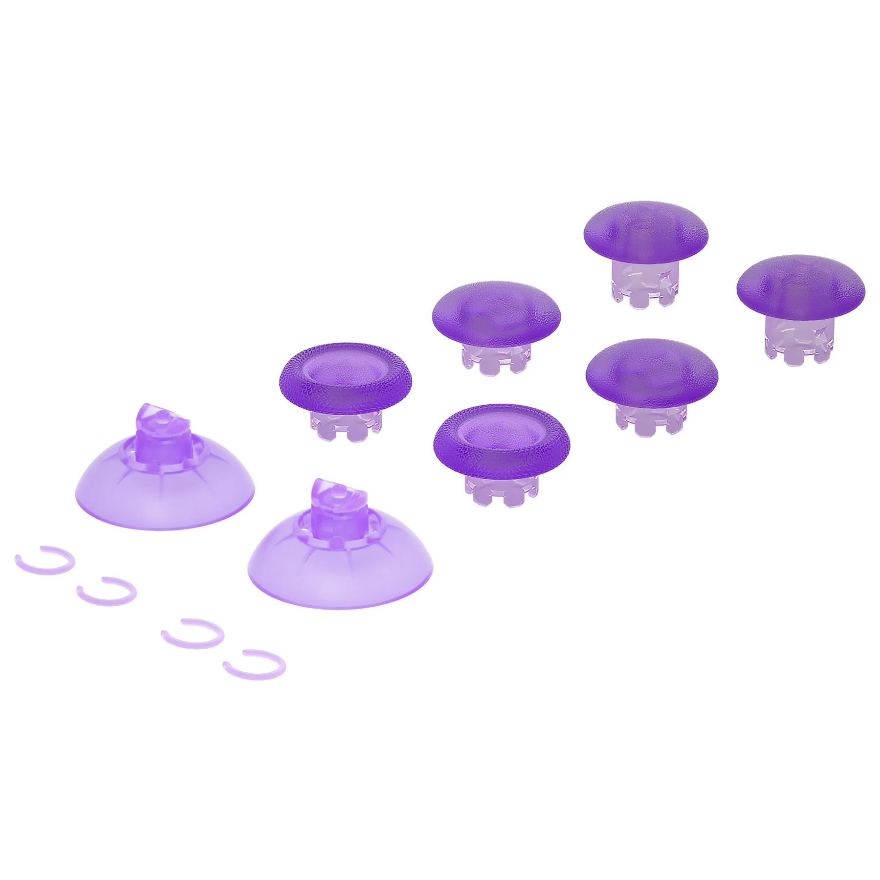 eXtremeRate EDGE Sticks Replacement Interchangeable Thumbsticks for PS5 & PS4 All Model Controllers - Clear Atomic Purple - Image 3