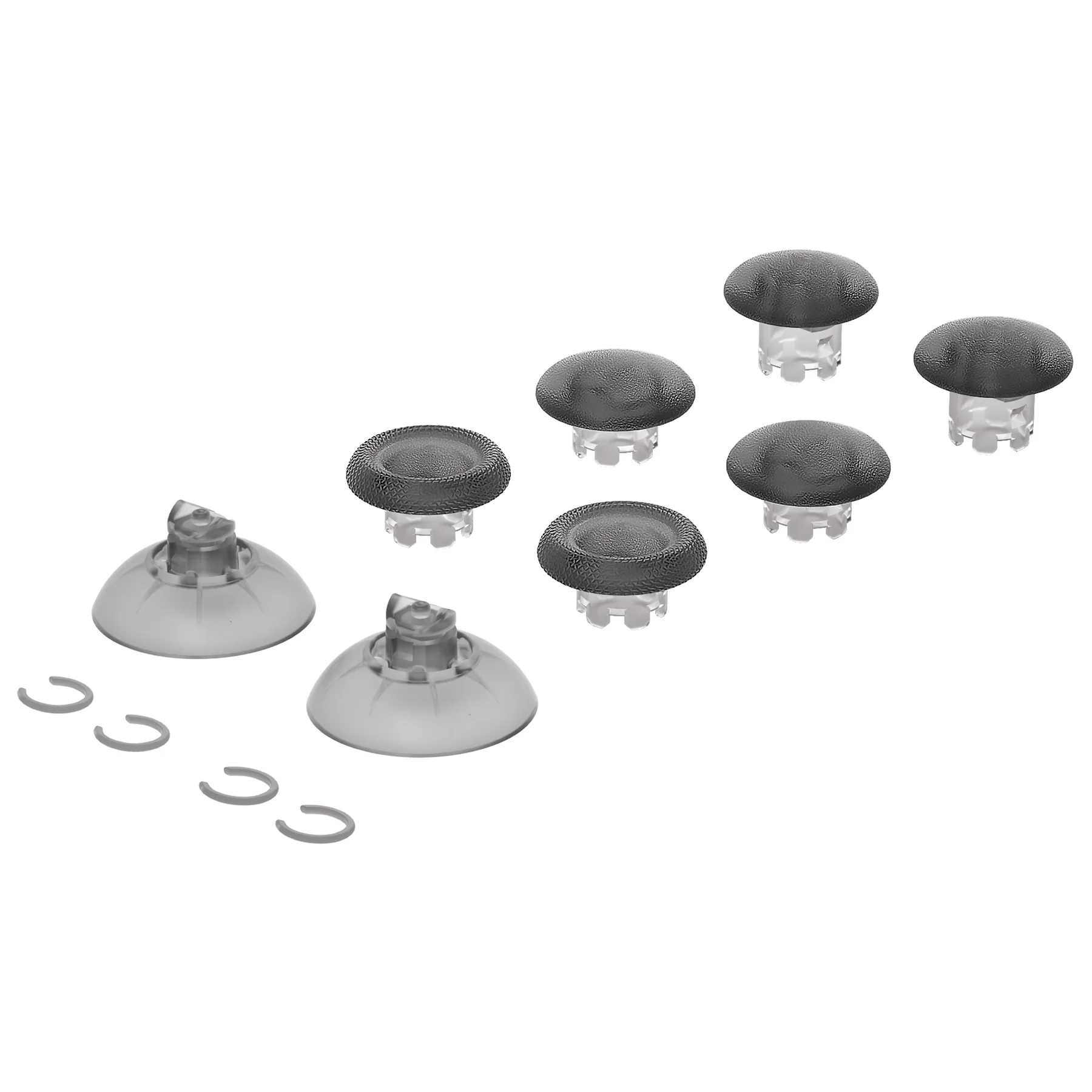 eXtremeRate EDGE Sticks Replacement Interchangeable Thumbsticks for PS5 & PS4 All Model Controllers - Clear Black - Image 3