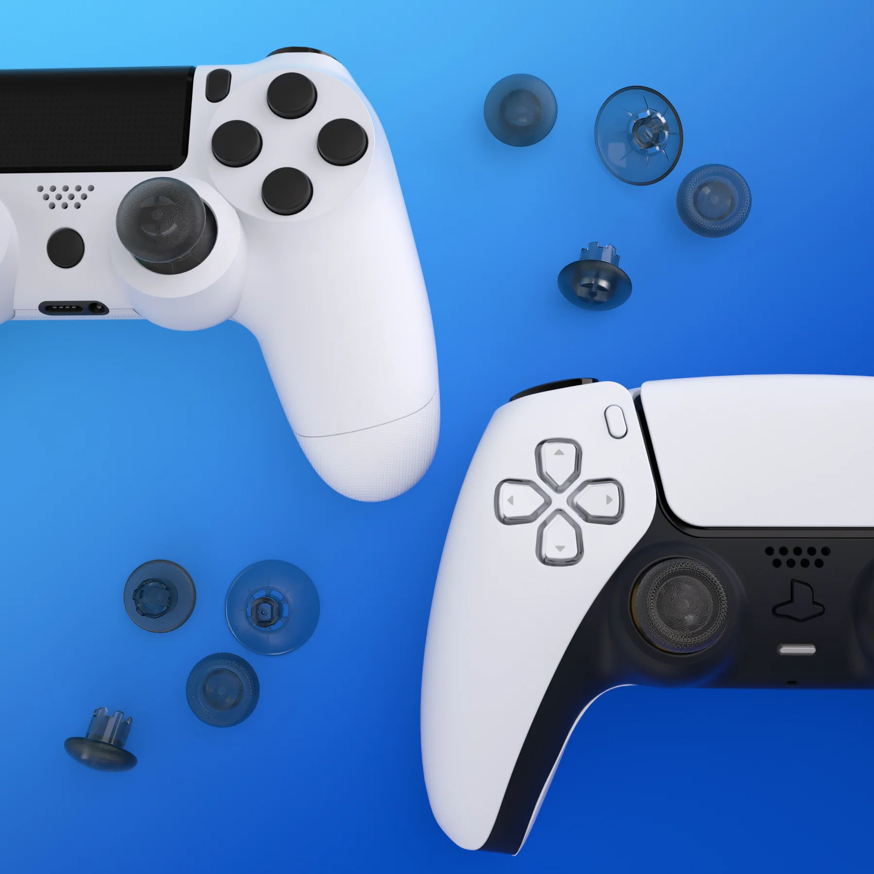 eXtremeRate EDGE Sticks Replacement Interchangeable Thumbsticks for PS5 & PS4 All Model Controllers - Clear Black - Image 9