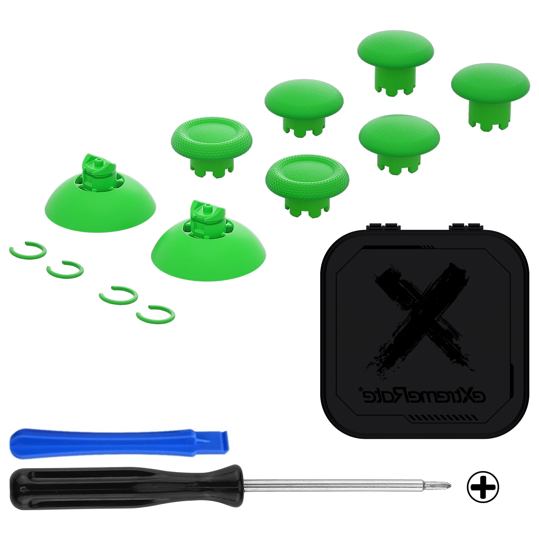 eXtremeRate EDGE Sticks Replacement Interchangeable Thumbsticks for PS5 & PS4 All Model Controllers - Green - Image 2