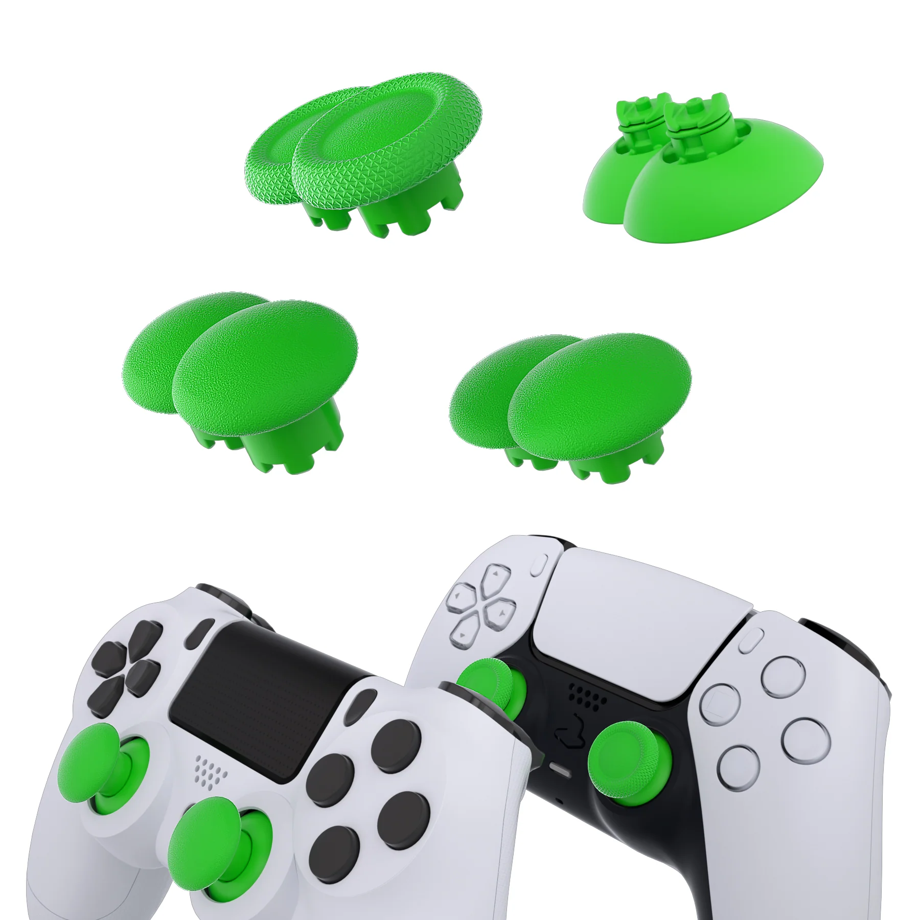 eXtremeRate EDGE Sticks Replacement Interchangeable Thumbsticks for PS5 & PS4 All Model Controllers - Green - Image 4