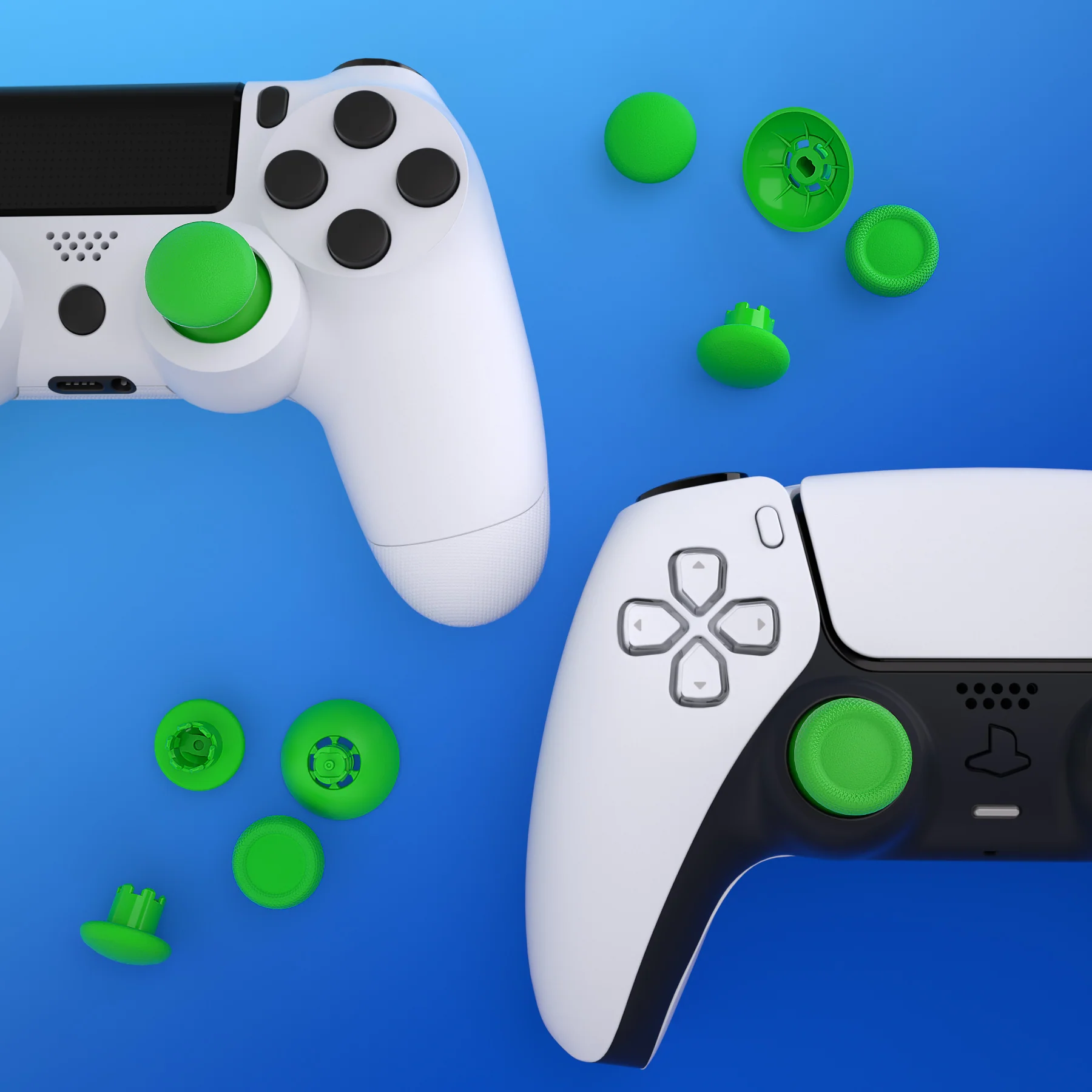 eXtremeRate EDGE Sticks Replacement Interchangeable Thumbsticks for PS5 & PS4 All Model Controllers - Green - Image 9