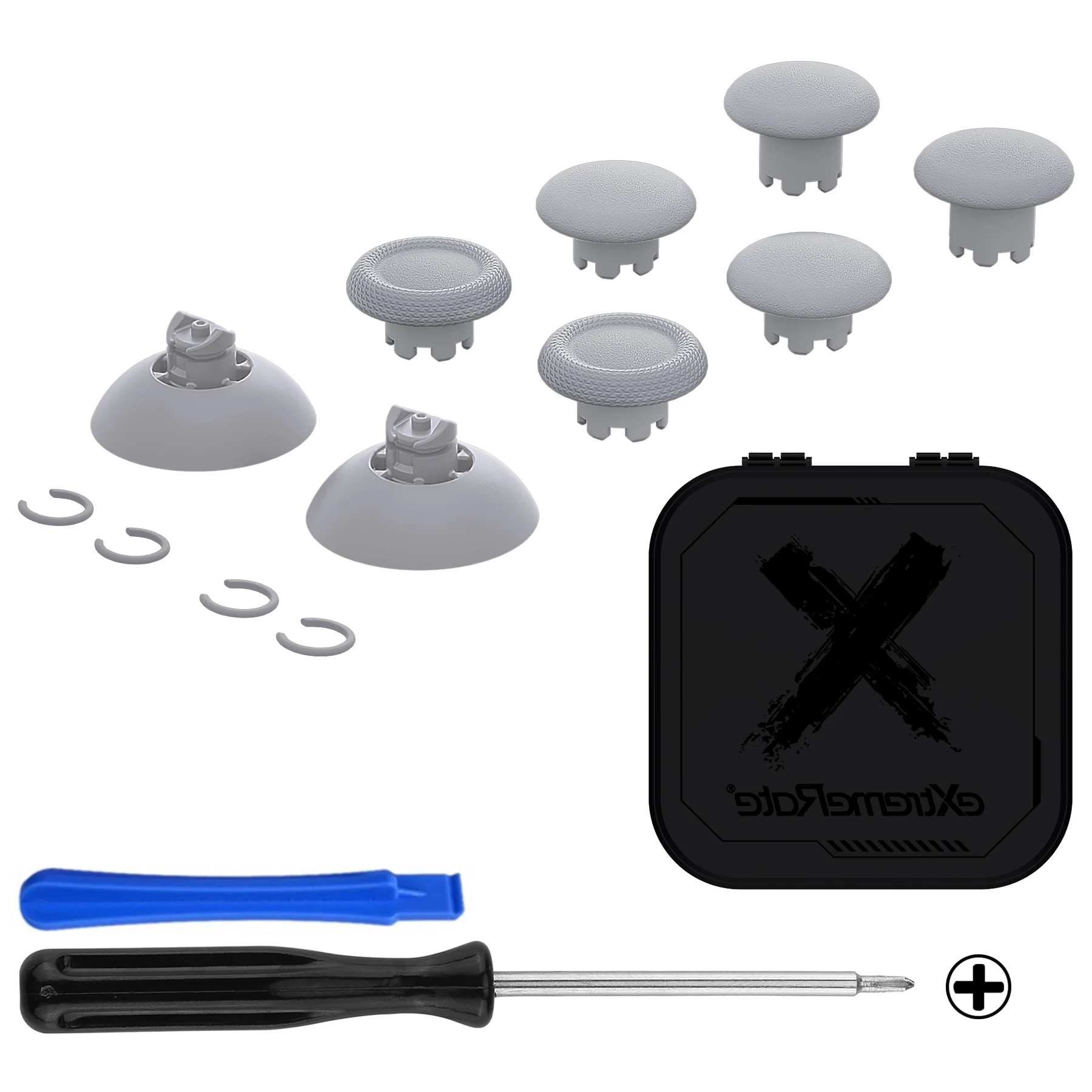 eXtremeRate EDGE Sticks Replacement Interchangeable Thumbsticks for PS5 & PS4 All Model Controllers - New Hope Gray - Image 2