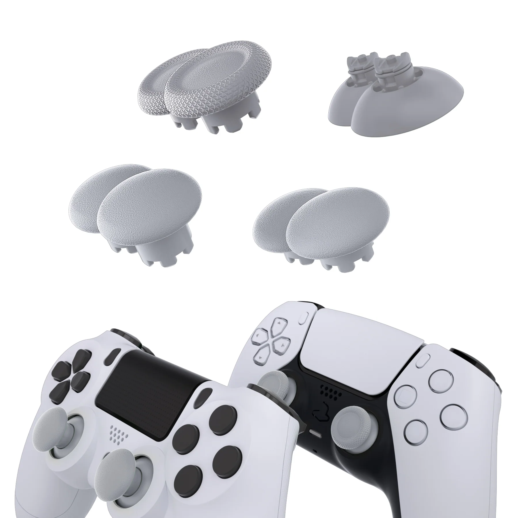 eXtremeRate EDGE Sticks Replacement Interchangeable Thumbsticks for PS5 & PS4 All Model Controllers - New Hope Gray - Image 4