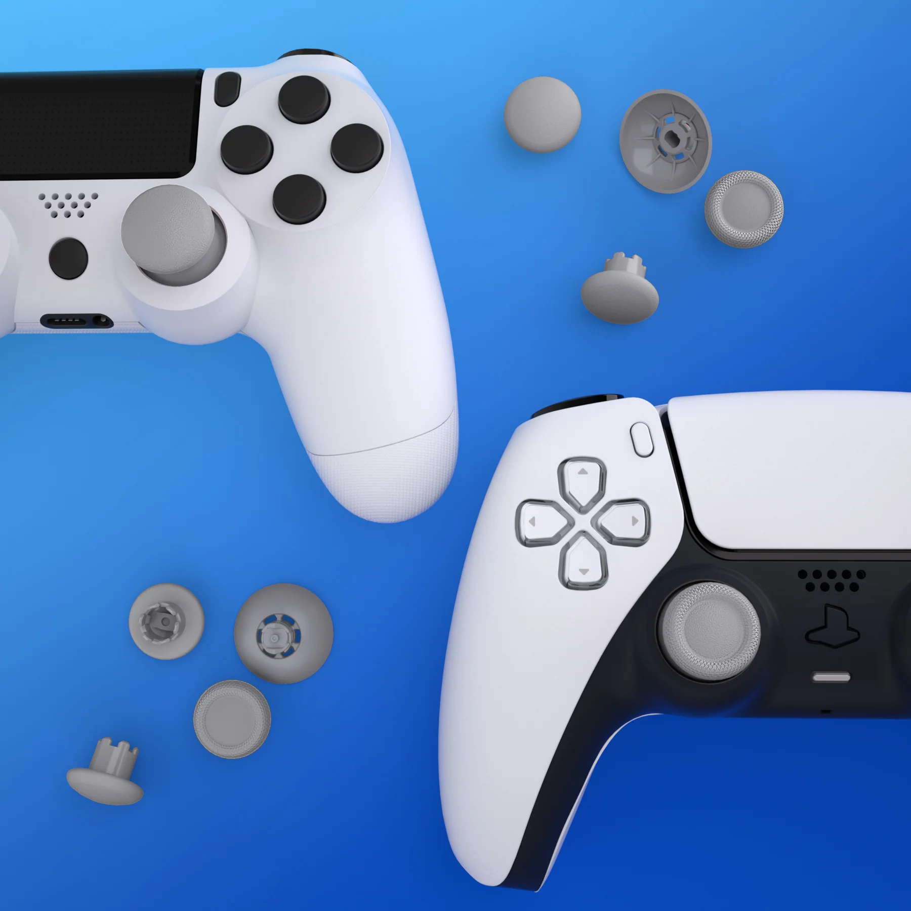 eXtremeRate EDGE Sticks Replacement Interchangeable Thumbsticks for PS5 & PS4 All Model Controllers - New Hope Gray - Image 9