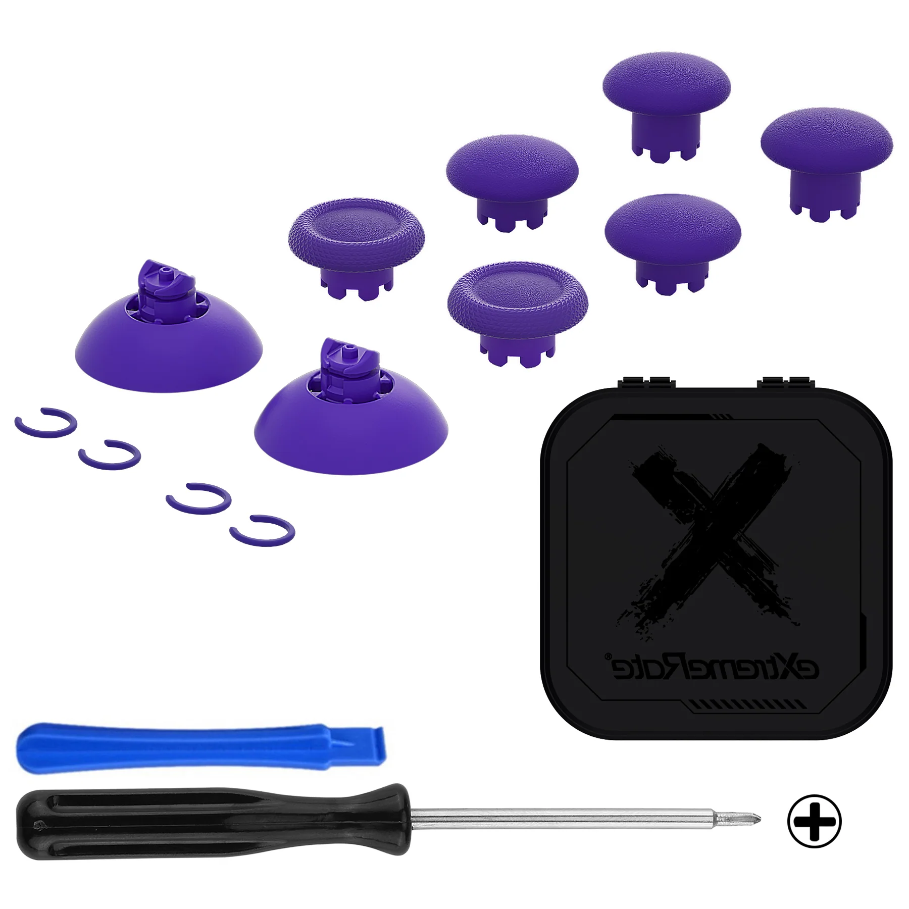 eXtremeRate EDGE Sticks Replacement Interchangeable Thumbsticks for PS5 & PS4 All Model Controllers - Purple - Image 2