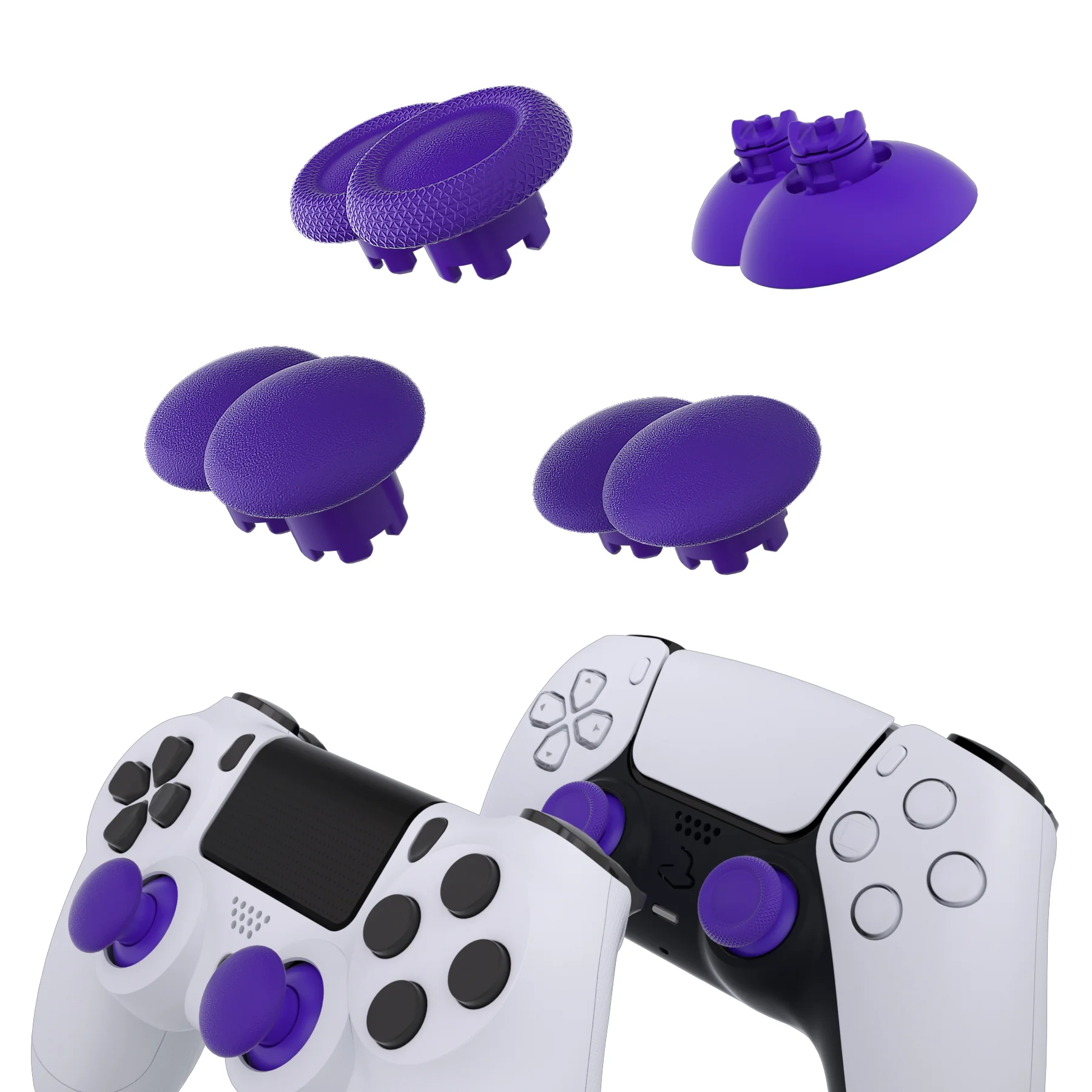 eXtremeRate EDGE Sticks Replacement Interchangeable Thumbsticks for PS5 & PS4 All Model Controllers - Purple - Image 4