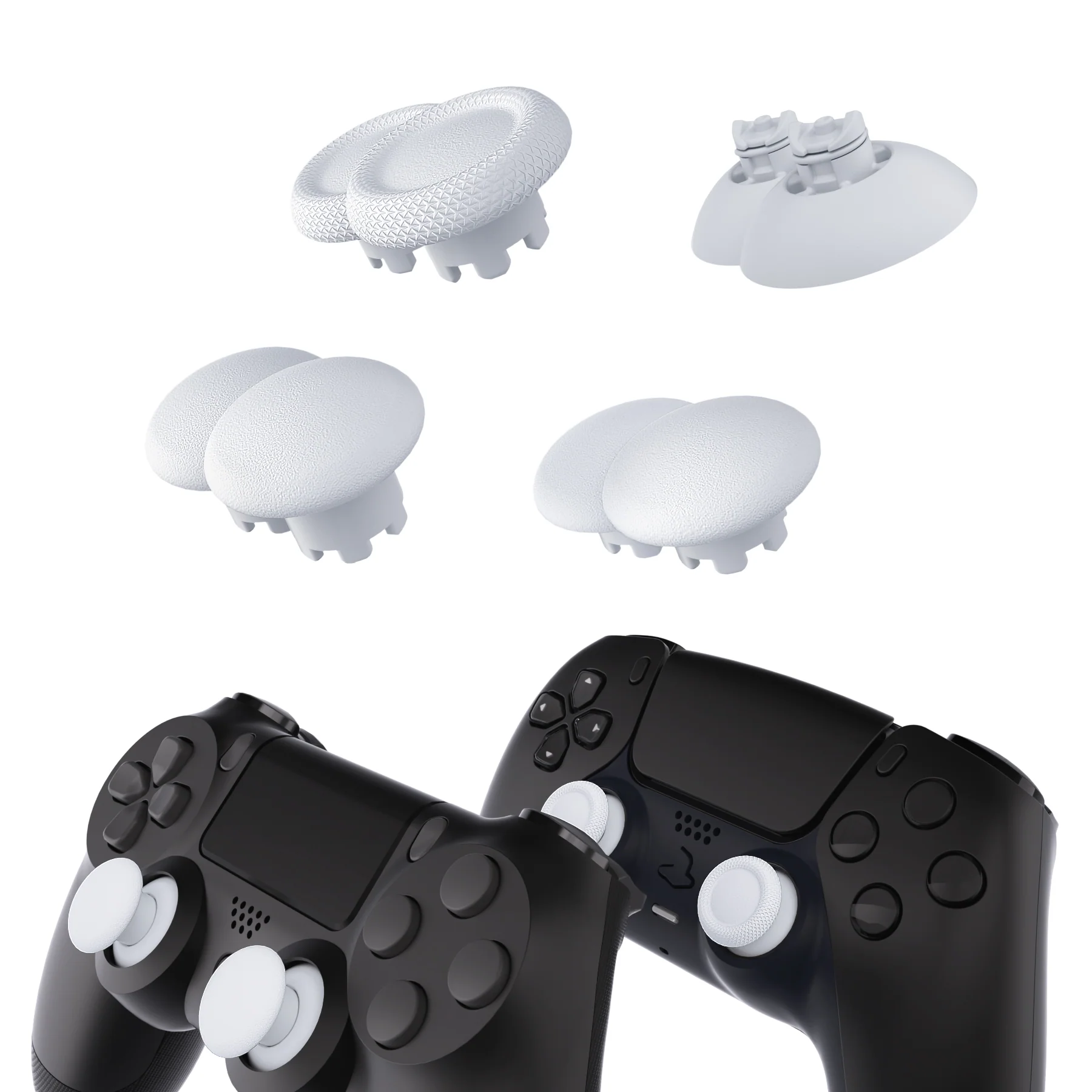 eXtremeRate EDGE Sticks Replacement Interchangeable Thumbsticks for PS5 & PS4 All Model Controllers - Robot White - Image 4