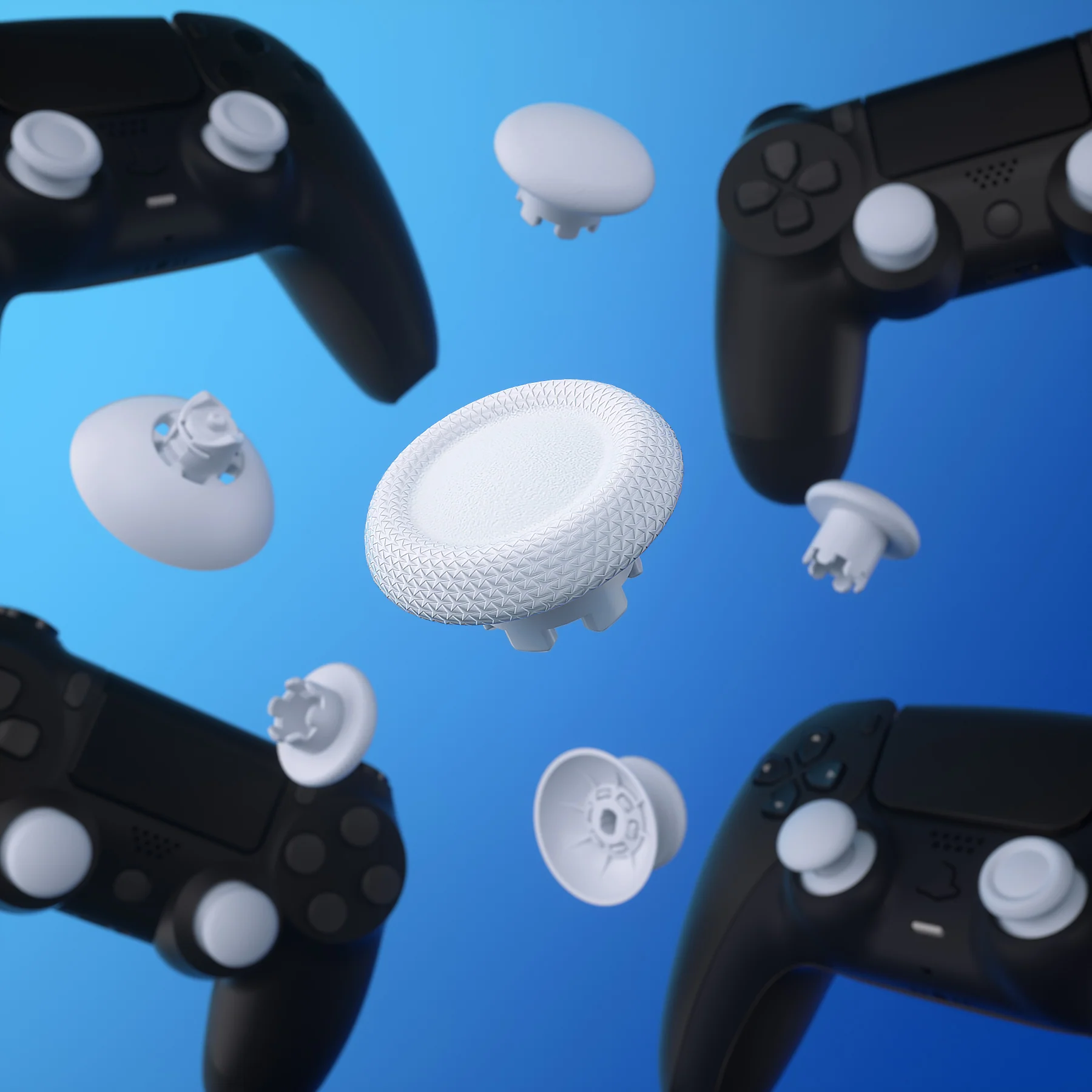 eXtremeRate EDGE Sticks Replacement Interchangeable Thumbsticks for PS5 & PS4 All Model Controllers - Robot White - Image 8