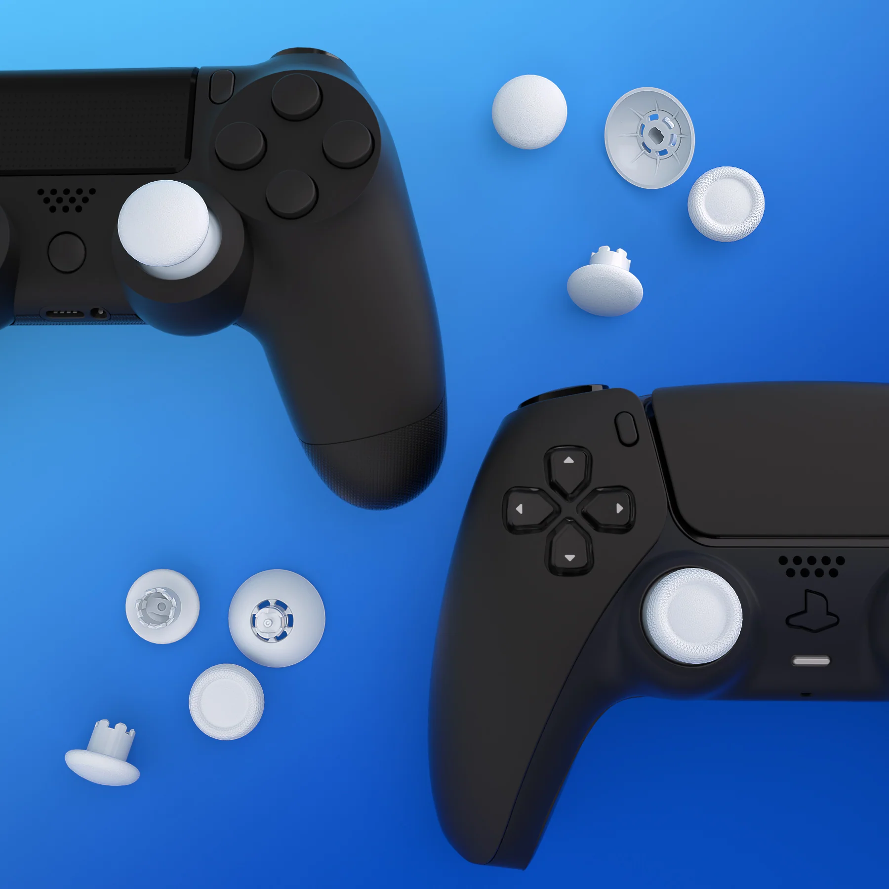 eXtremeRate EDGE Sticks Replacement Interchangeable Thumbsticks for PS5 & PS4 All Model Controllers - Robot White - Image 9