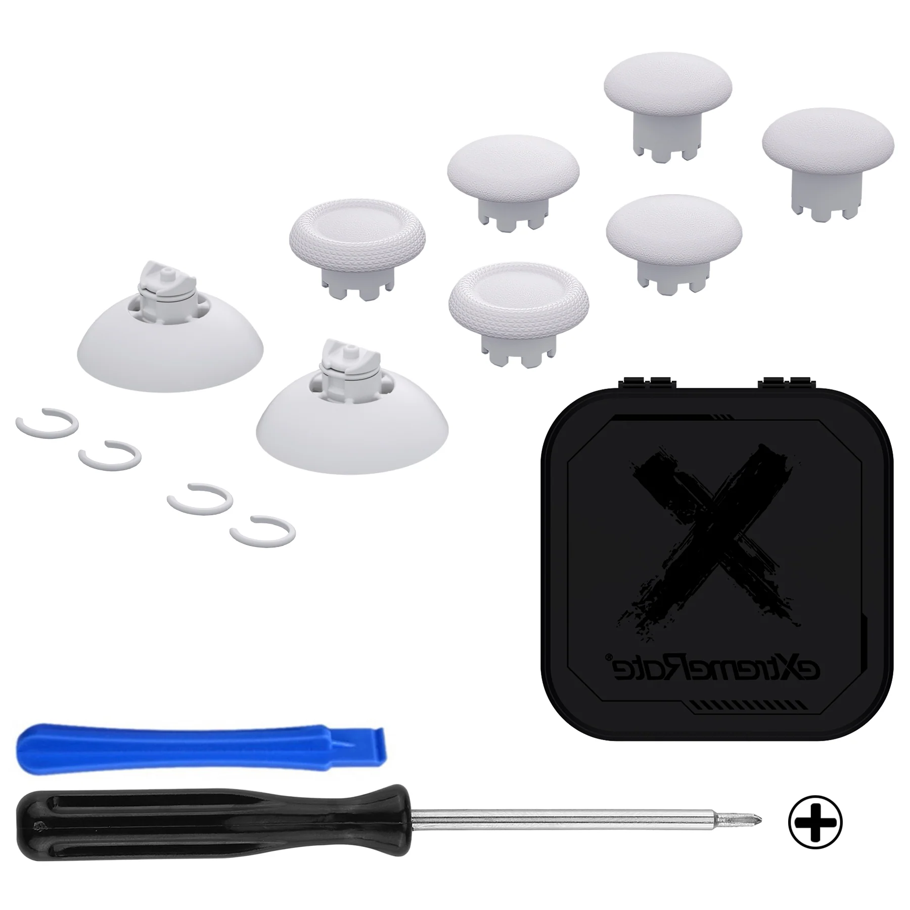 eXtremeRate EDGE Sticks Replacement Interchangeable Thumbsticks for PS5 & PS4 All Model Controllers - Solid White - Image 2