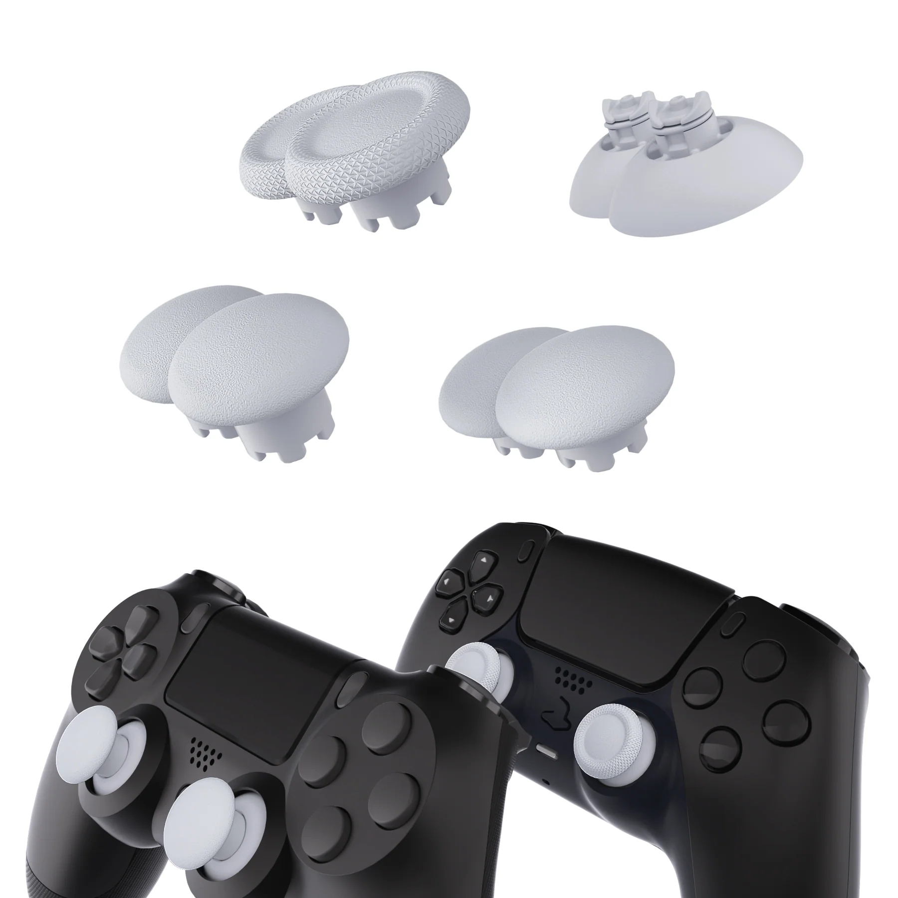 eXtremeRate EDGE Sticks Replacement Interchangeable Thumbsticks for PS5 & PS4 All Model Controllers - Solid White - Image 4