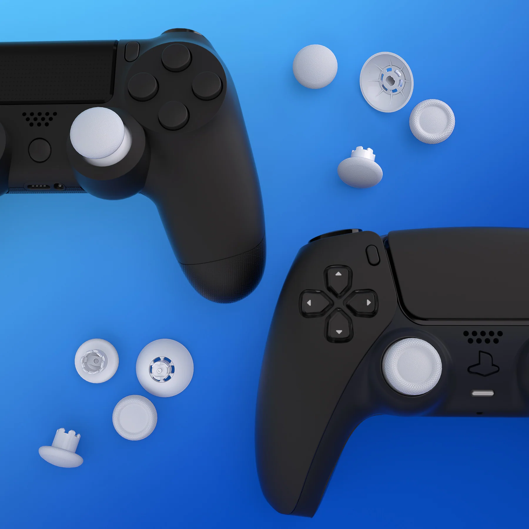 eXtremeRate EDGE Sticks Replacement Interchangeable Thumbsticks for PS5 & PS4 All Model Controllers - Solid White - Image 9