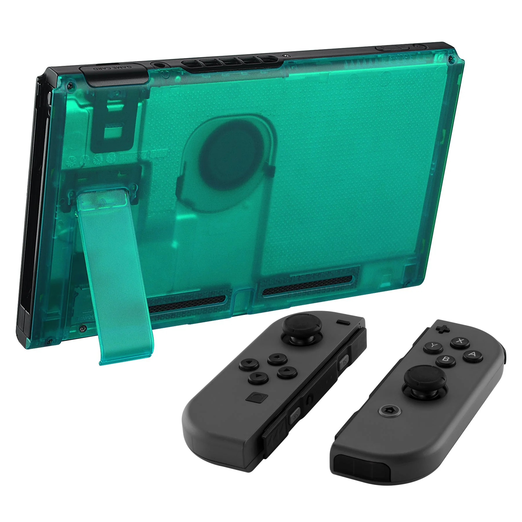 eXtremeRate Replacement Back Plate with Kickstand for Nintendo Switch Console - Emerald Green - Image 4