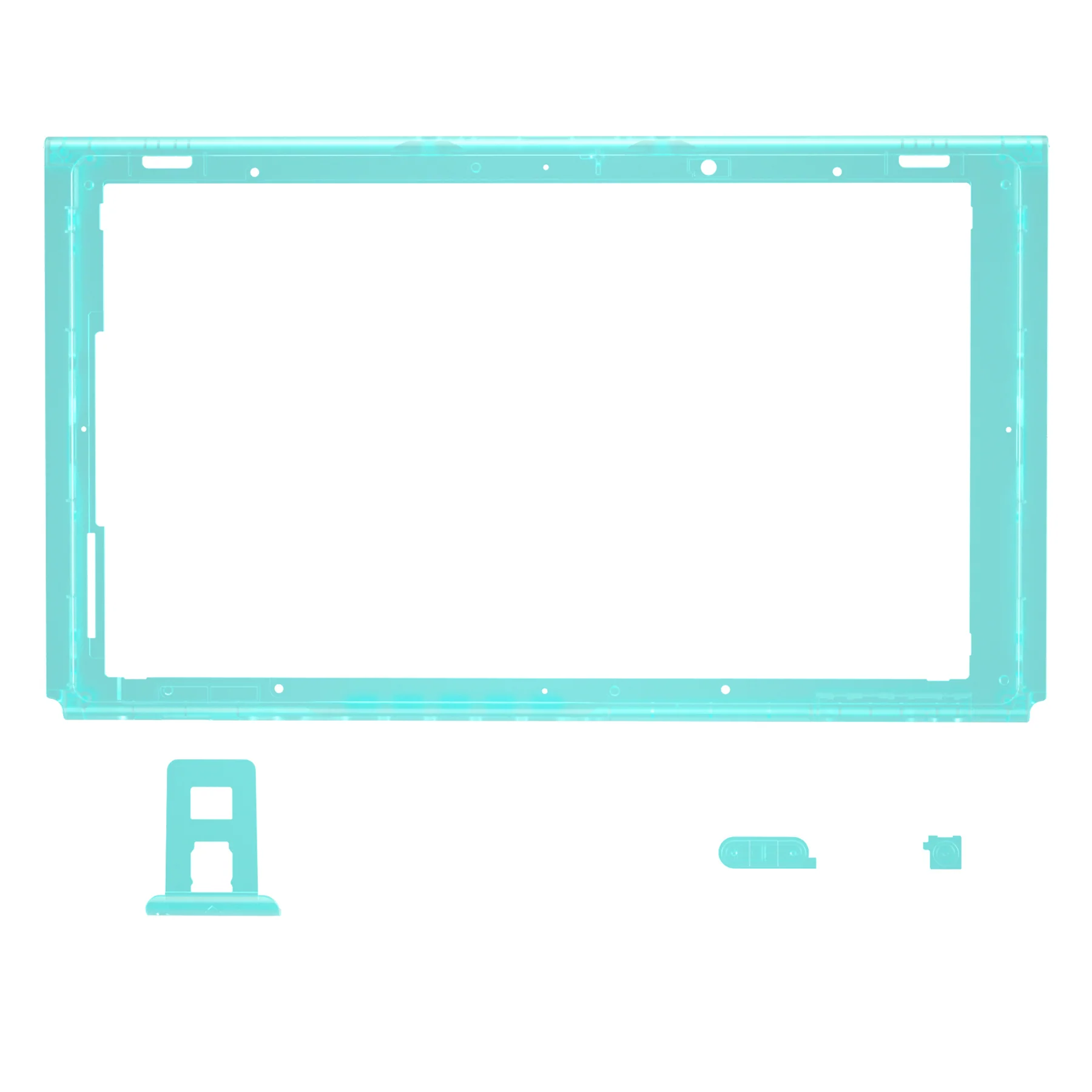 eXtremeRate DIY Replacement Housing Shell Front Frame with Volume Up Down Power Buttons for NS Switch Console - Emerald Green - Image 2