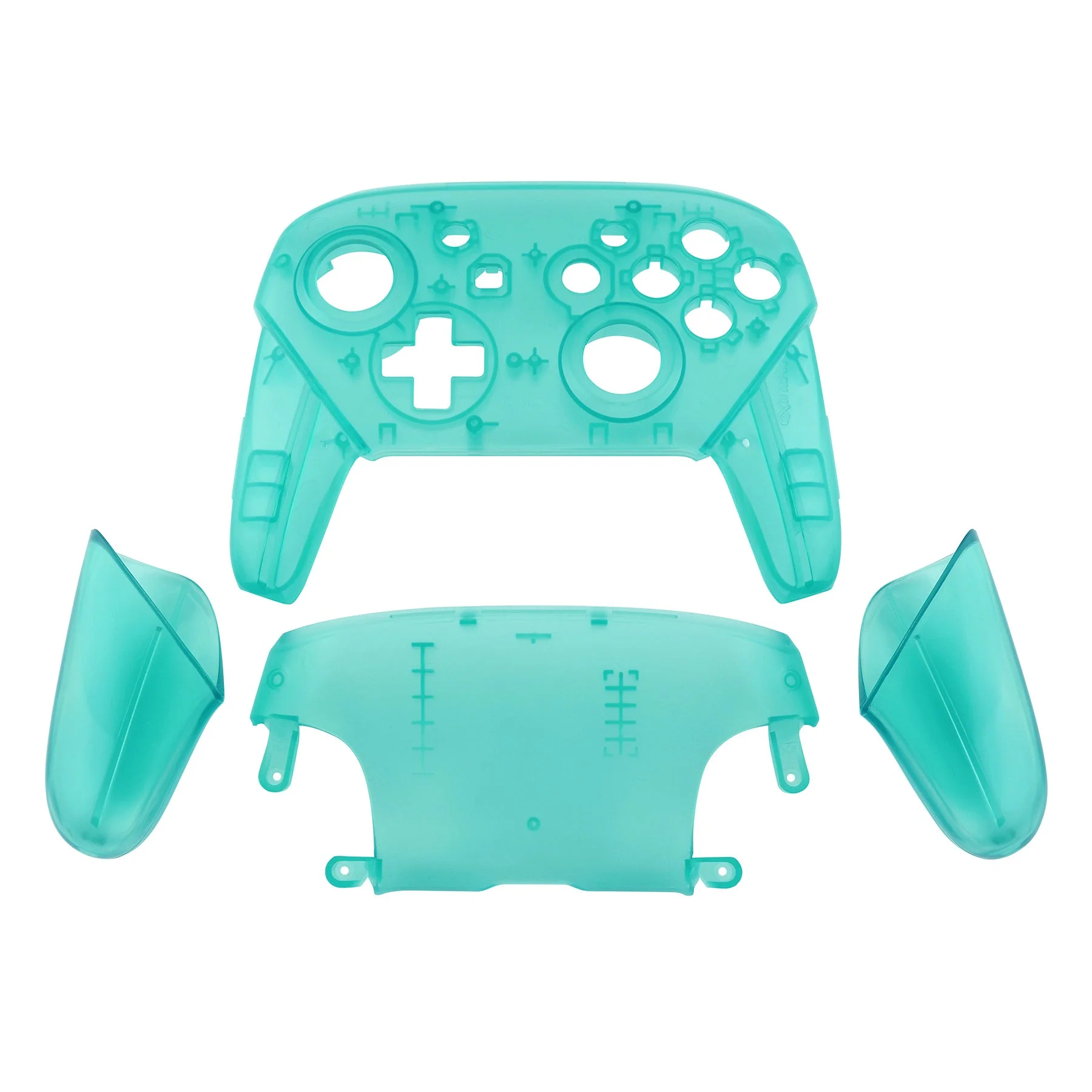 eXtremeRate Replacement Full Set Shell Faceplate Backplate Handles for Nintendo Switch Pro - Emerald Green - Image 2