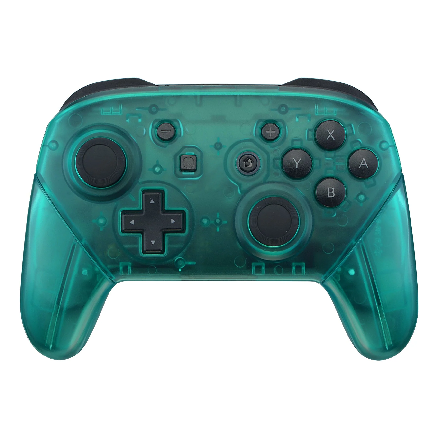 eXtremeRate Replacement Full Set Shell Faceplate Backplate Handles for Nintendo Switch Pro - Emerald Green - Image 3