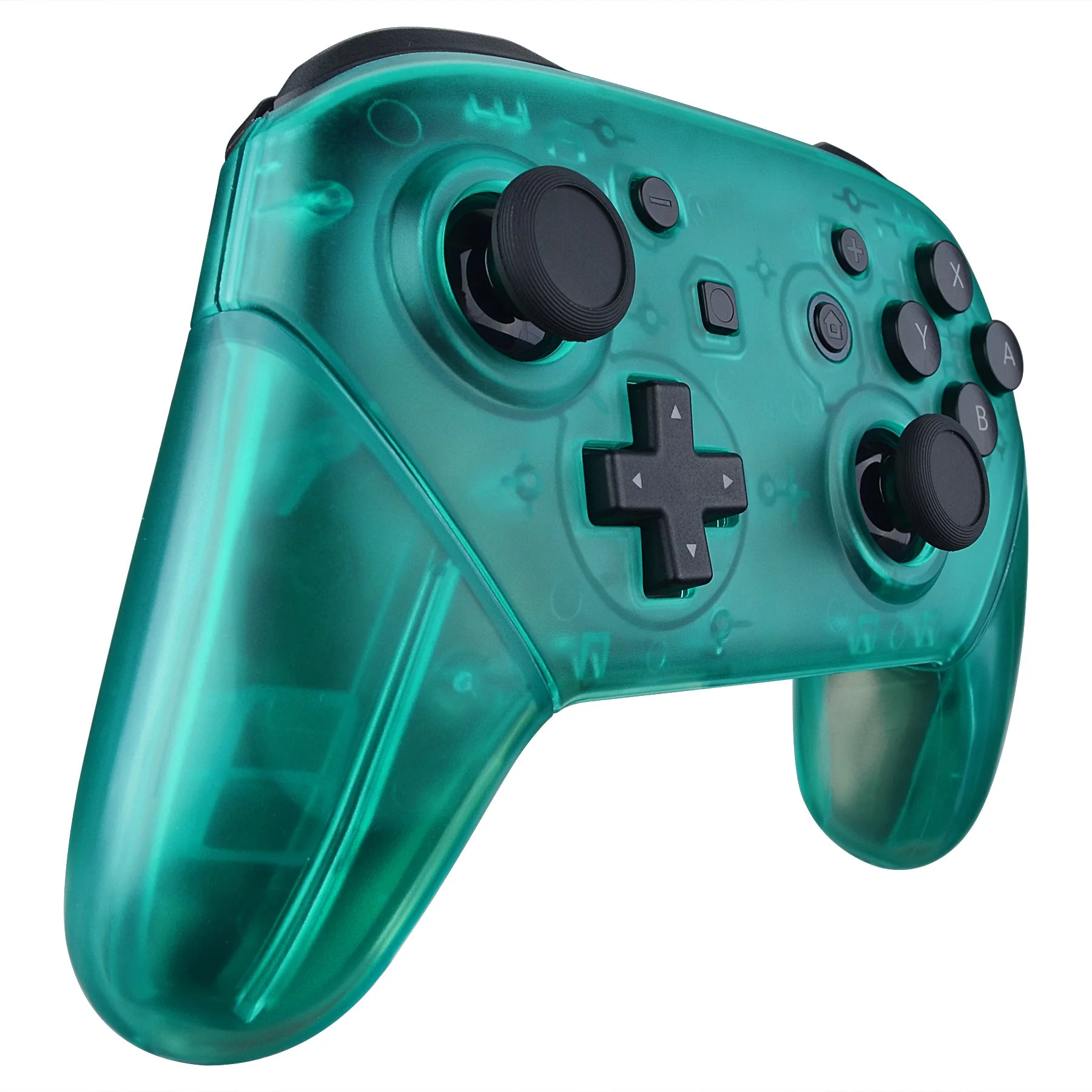 eXtremeRate Replacement Full Set Shell Faceplate Backplate Handles for Nintendo Switch Pro - Emerald Green - Image 4