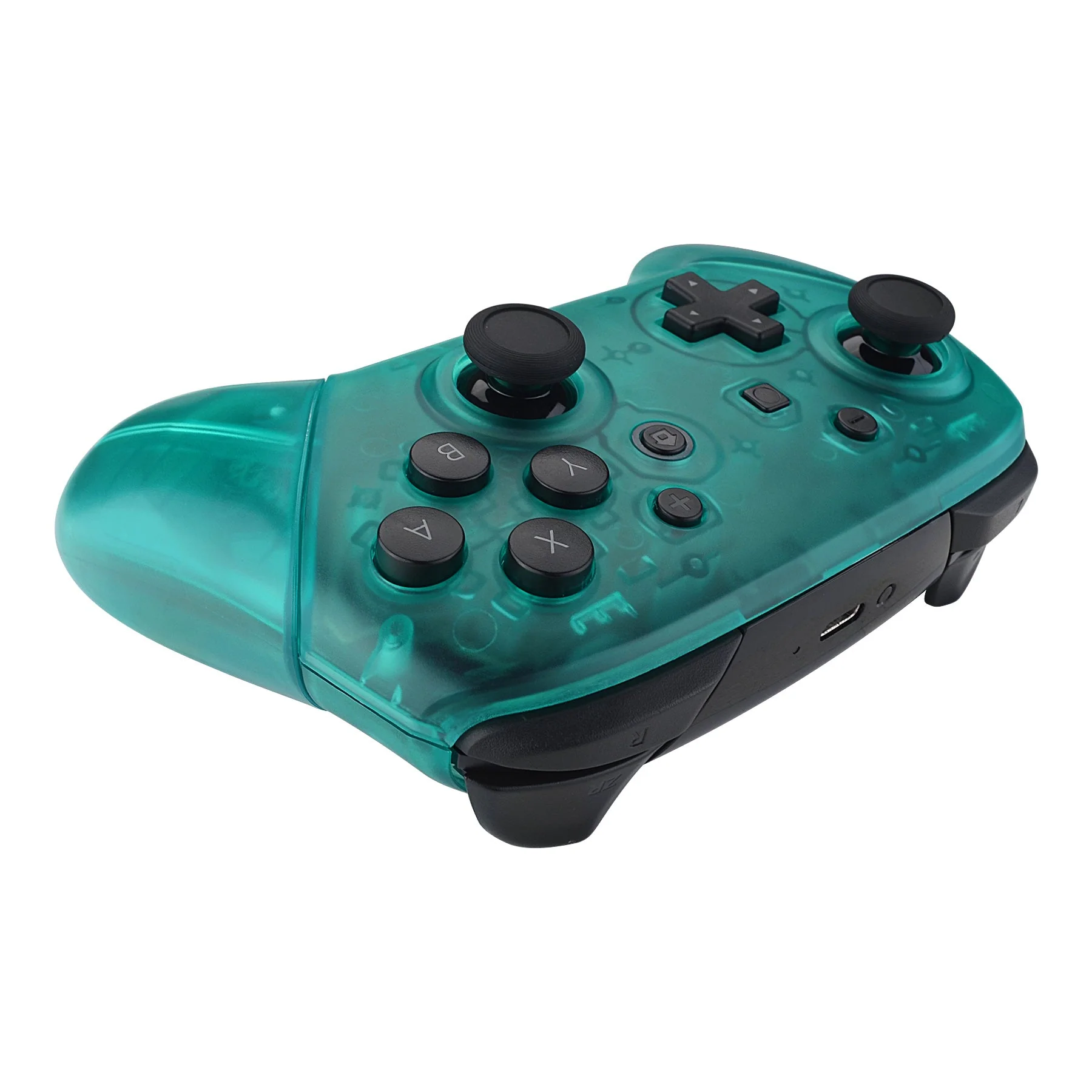 eXtremeRate Replacement Full Set Shell Faceplate Backplate Handles for Nintendo Switch Pro - Emerald Green - Image 6
