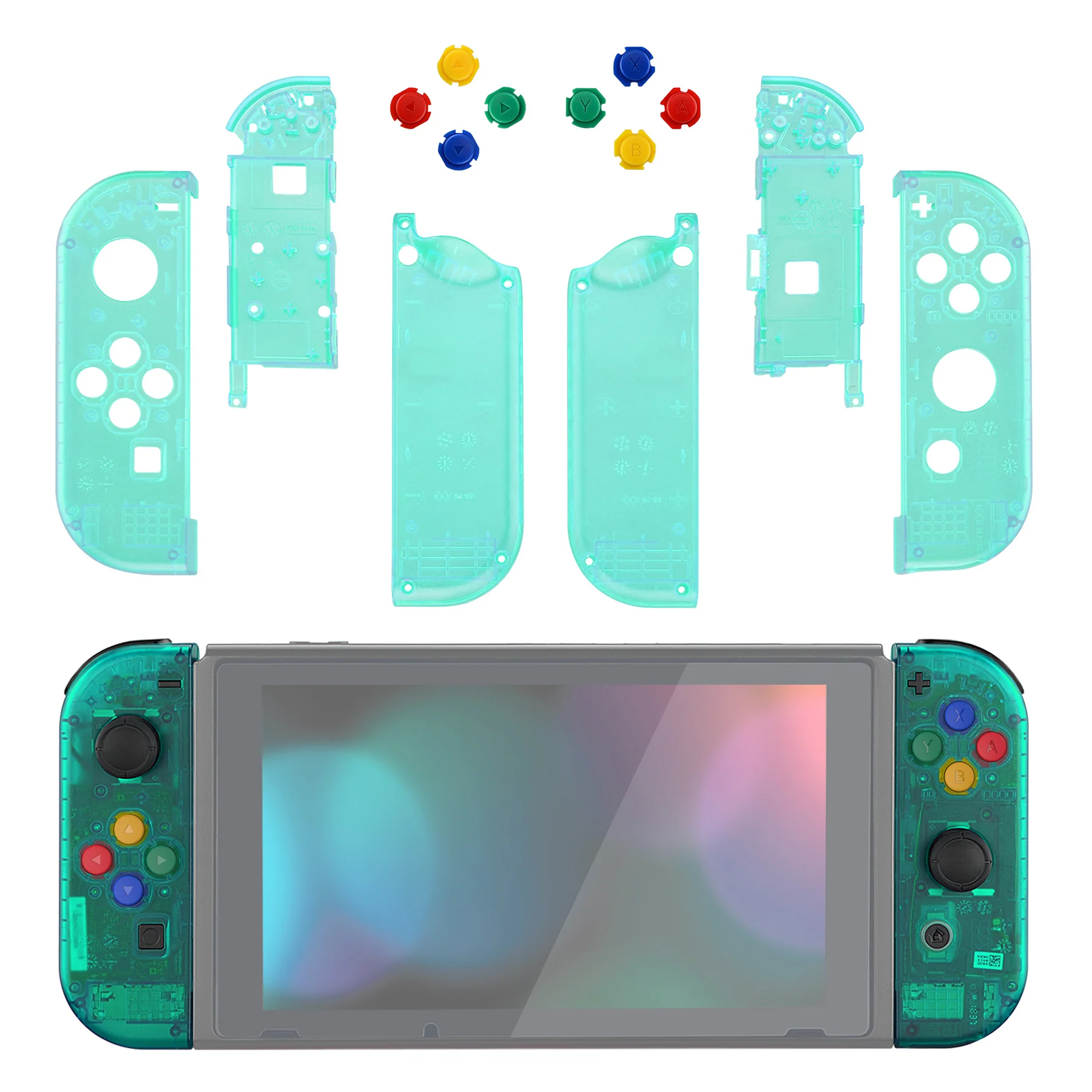 eXtremeRate Replacement Full Set Shell Case with Buttons for Joycon of NS Switch - Emerald Green - Image 3