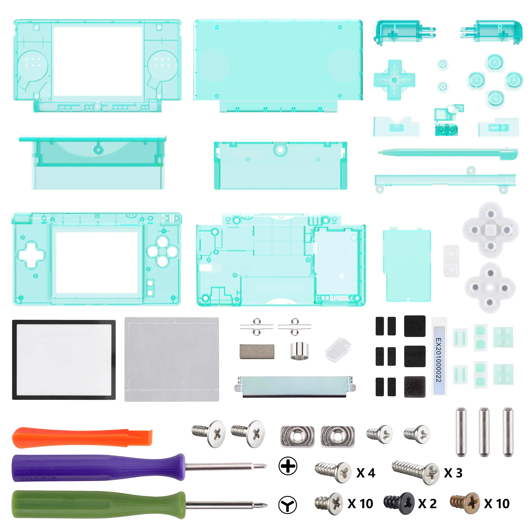 eXtremeRate Replacement Full Housing Shell & Buttons with Screen Lens for Nintendo DS Lite NDSL - Emerald Green - Image 5