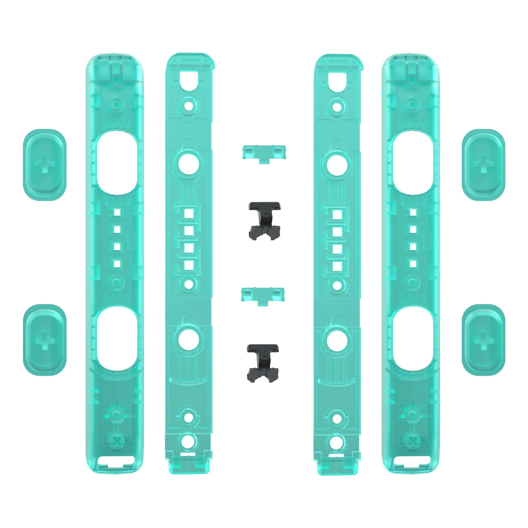 eXtremeRate 2 Pack Custom Replacement shell for Joycon Strap of NS Switch - Emerald Green - Image 8