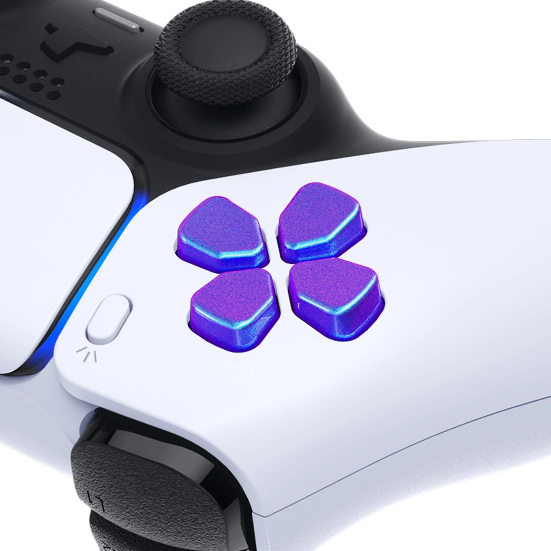 eXtremeRate Ergonomic Split Dpad Buttons (SDP Buttons) for PS5 & PS5 Edge & PS4 All Model Controller - Chameleon Purple Blue - Image 6