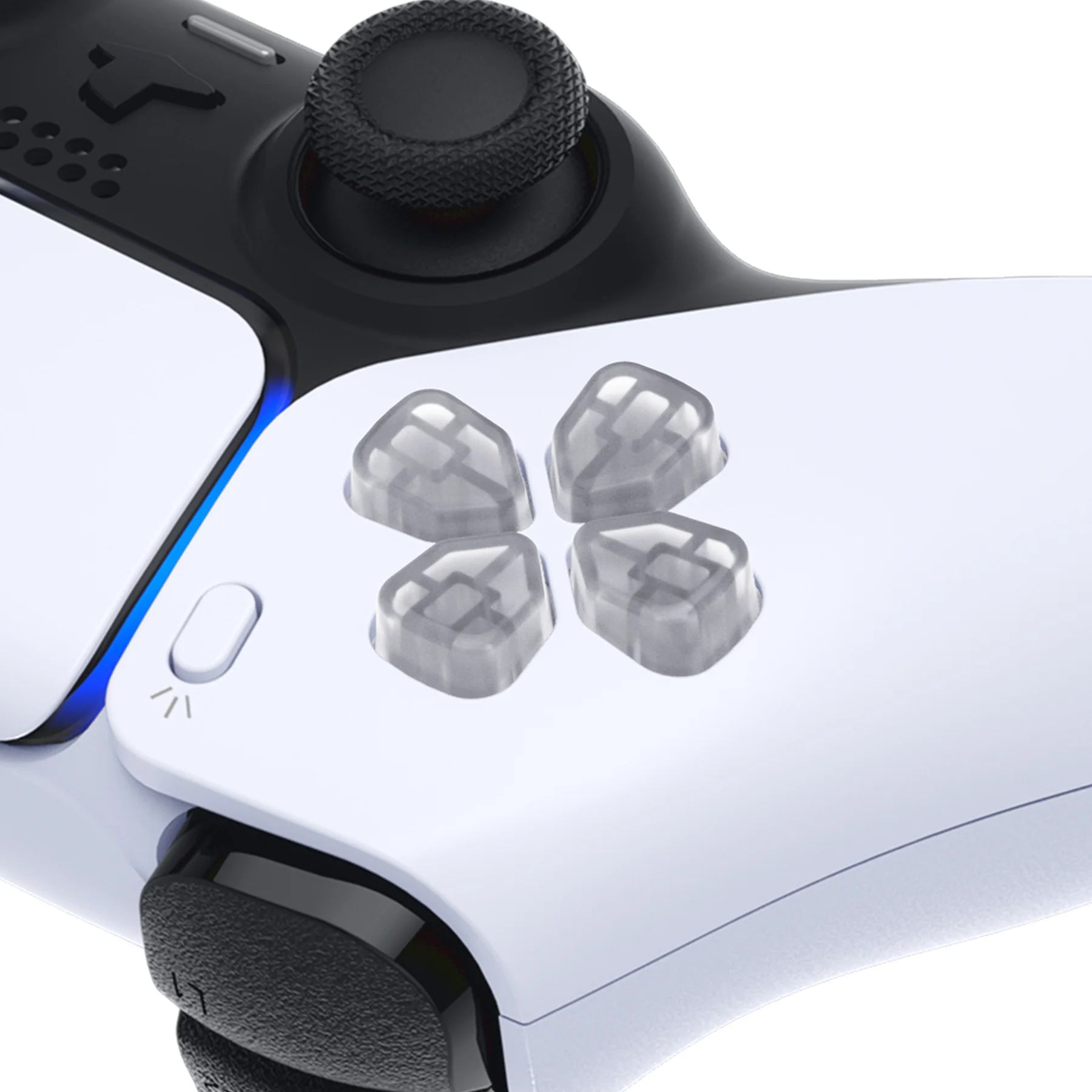 eXtremeRate Ergonomic Split Dpad Buttons (SDP Buttons) for PS5 & PS5 Edge & PS4 All Model Controller - Clear - Image 6