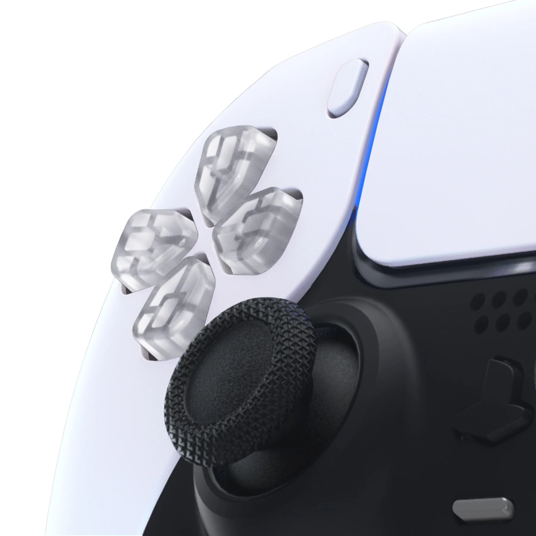 eXtremeRate Ergonomic Split Dpad Buttons (SDP Buttons) for PS5 & PS5 Edge & PS4 All Model Controller - Clear - Image 7