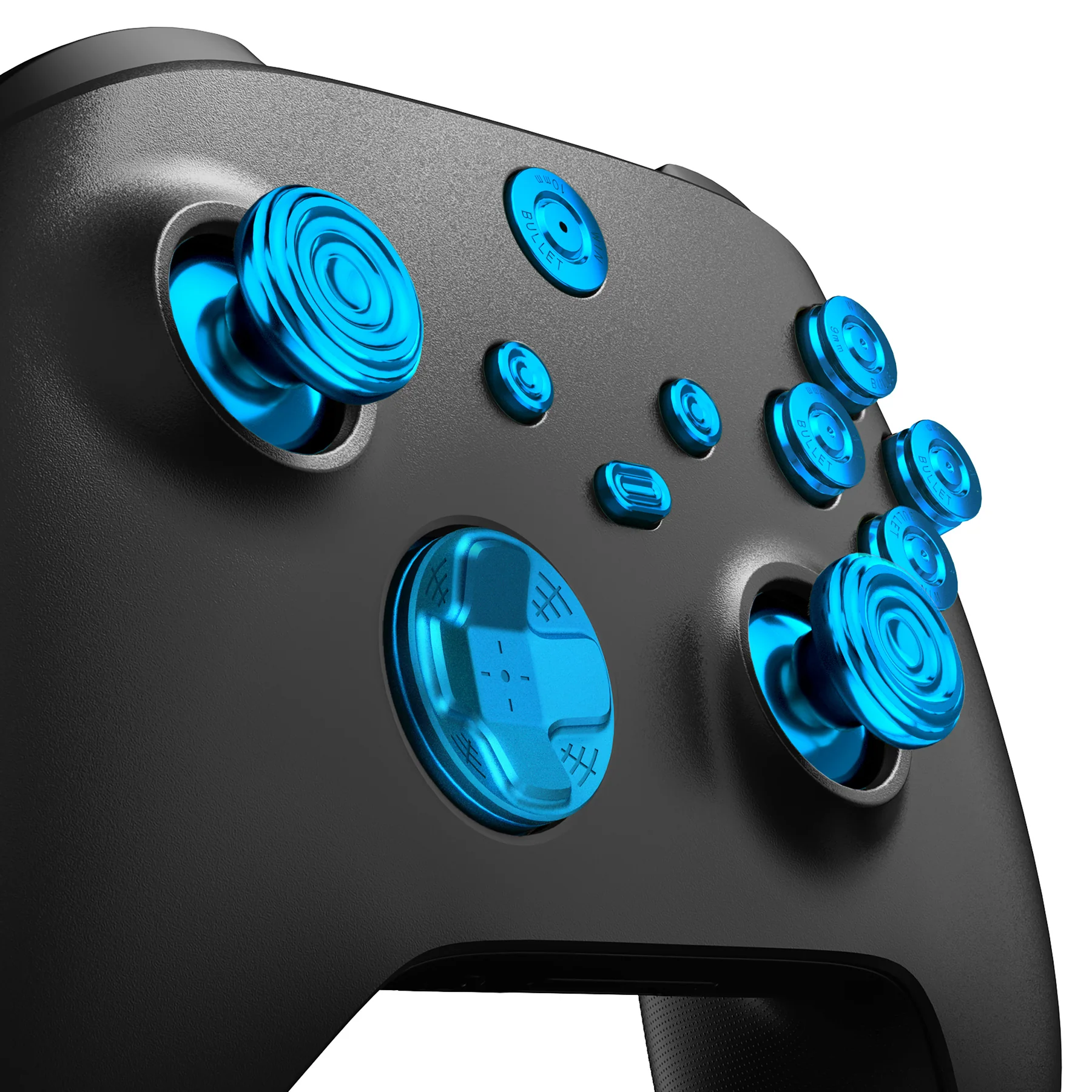 eXtremeRate 11 in 1 Custom Gold Metal Buttons for Xbox Series X/S Controller & Xbox Core Controller - Blue - Image 4