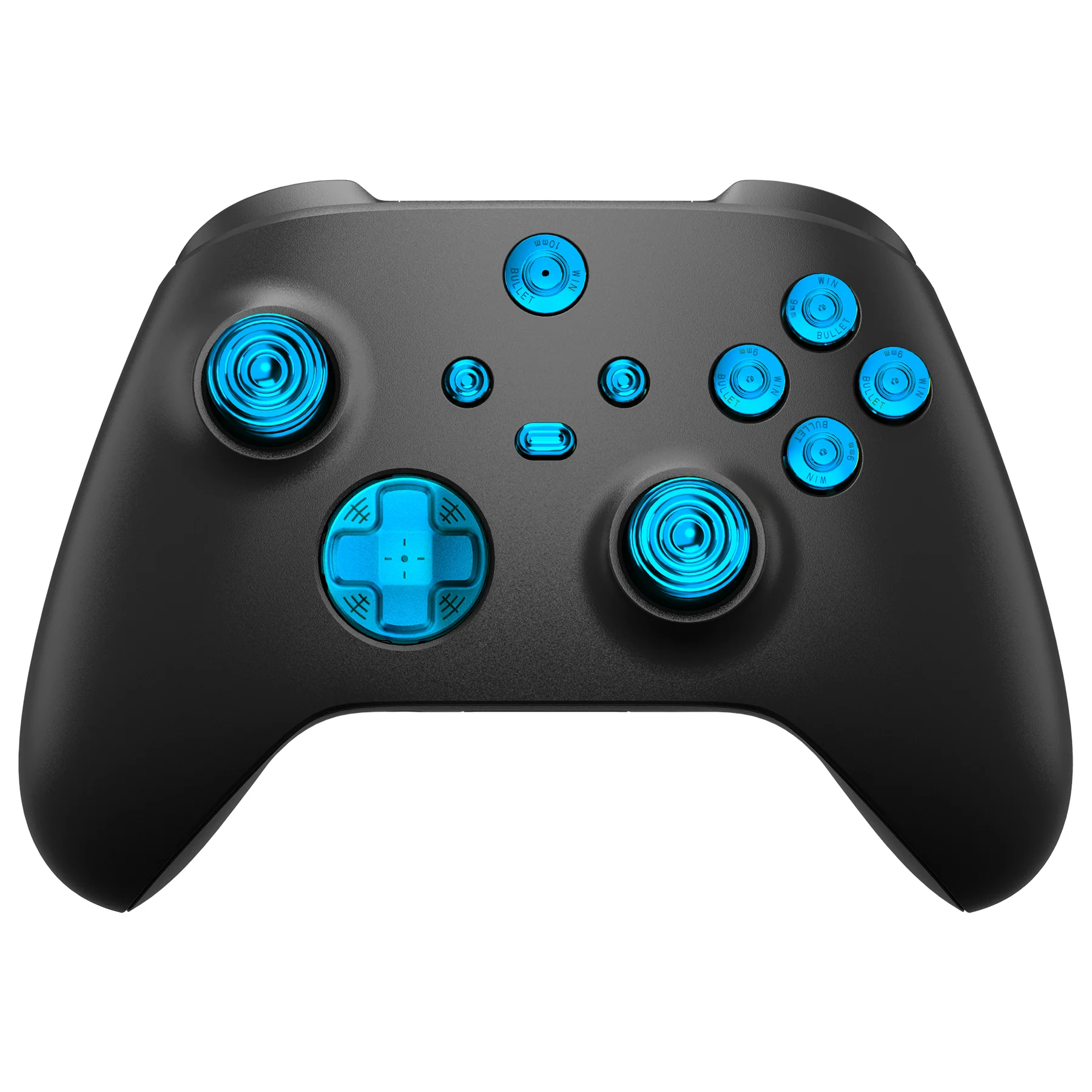 eXtremeRate 11 in 1 Custom Gold Metal Buttons for Xbox Series X/S Controller & Xbox Core Controller - Blue - Image 6