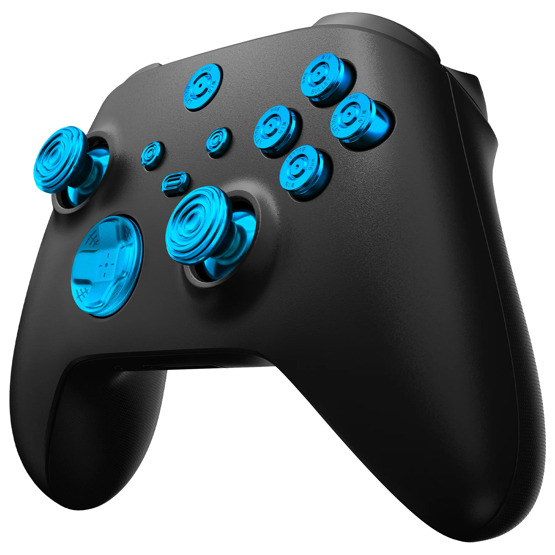 eXtremeRate 11 in 1 Custom Gold Metal Buttons for Xbox Series X/S Controller & Xbox Core Controller - Blue - Image 9