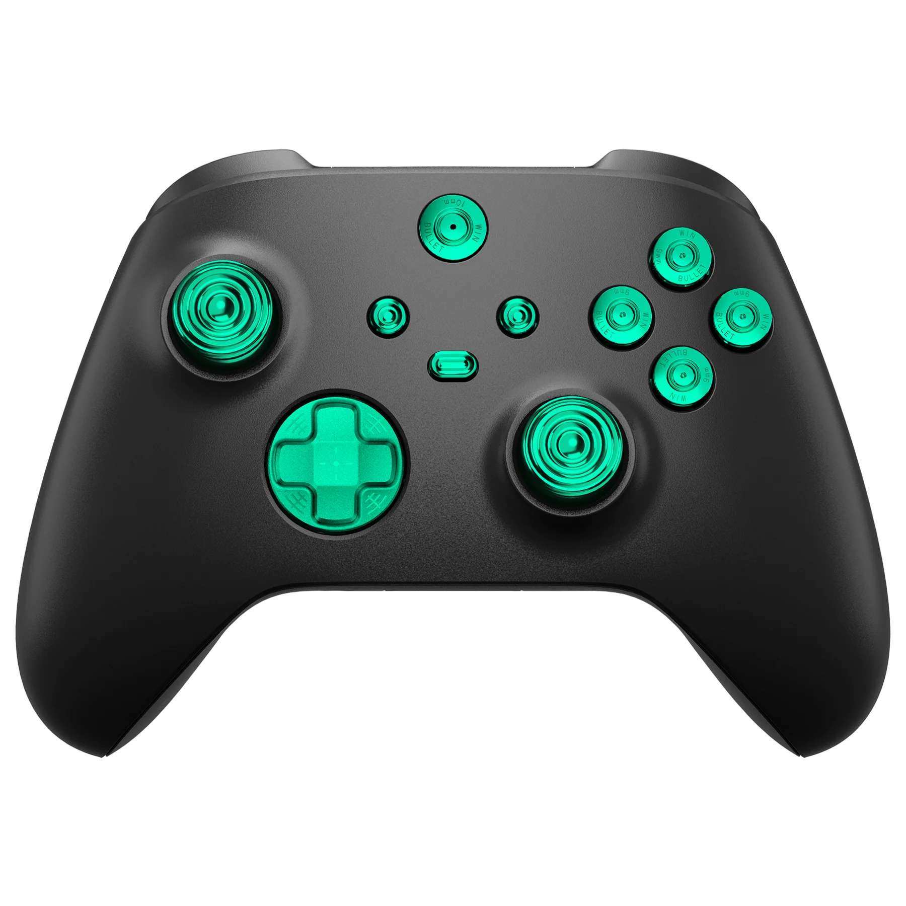 eXtremeRate 11 in 1 Custom Gold Metal Buttons for Xbox Series X/S Controller & Xbox Core Controller - Green - Image 4