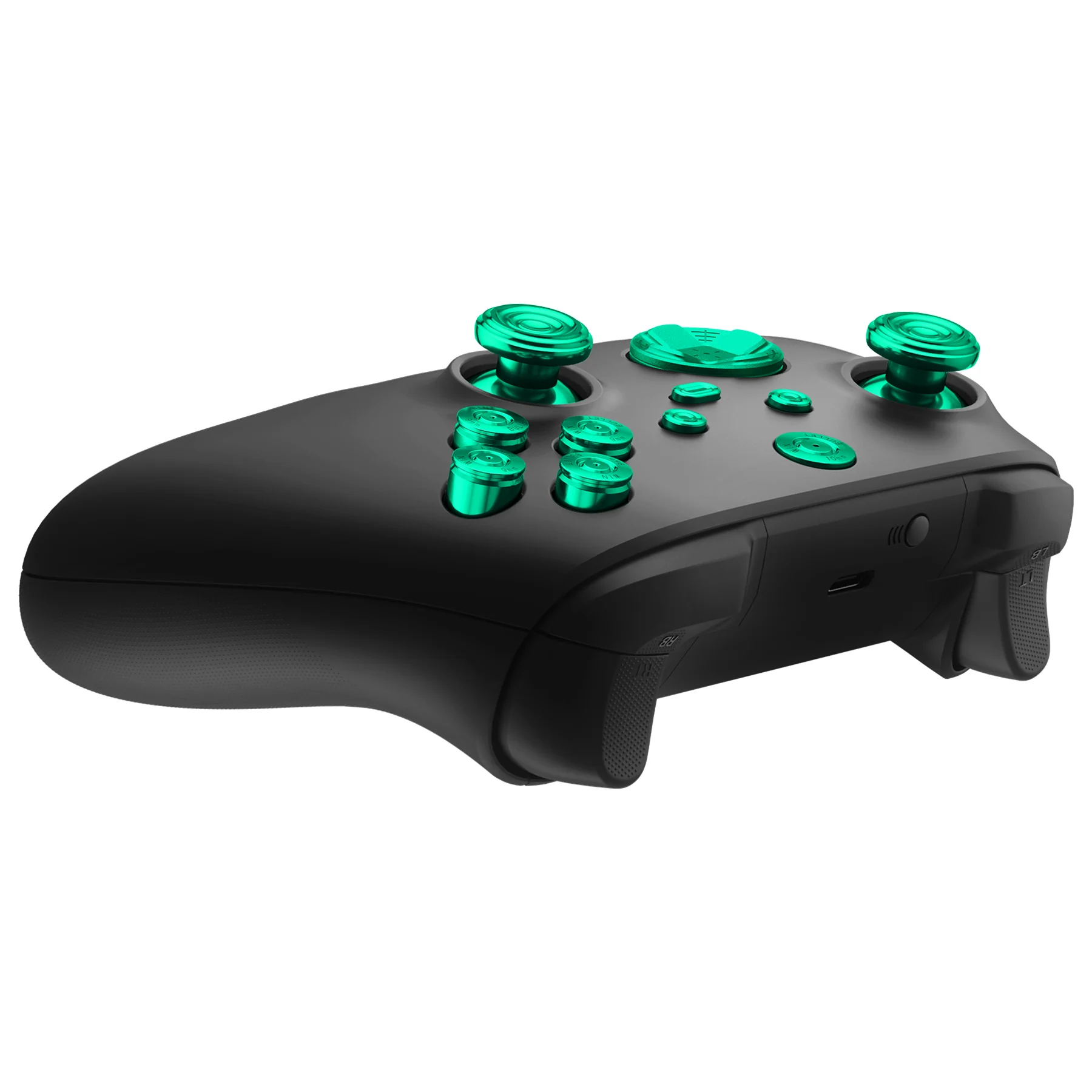 eXtremeRate 11 in 1 Custom Gold Metal Buttons for Xbox Series X/S Controller & Xbox Core Controller - Green - Image 7