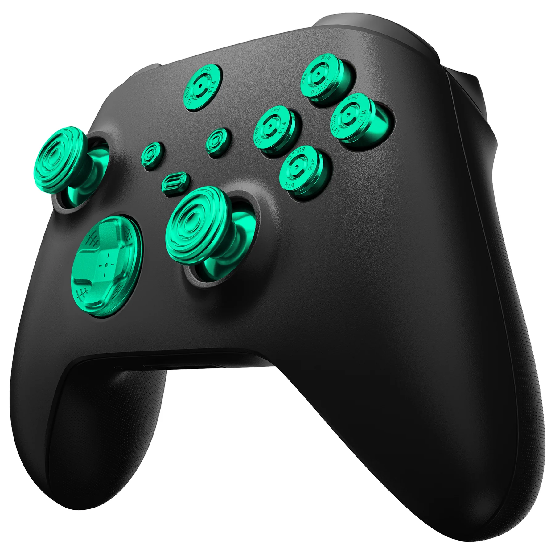 eXtremeRate 11 in 1 Custom Gold Metal Buttons for Xbox Series X/S Controller & Xbox Core Controller - Green - Image 9