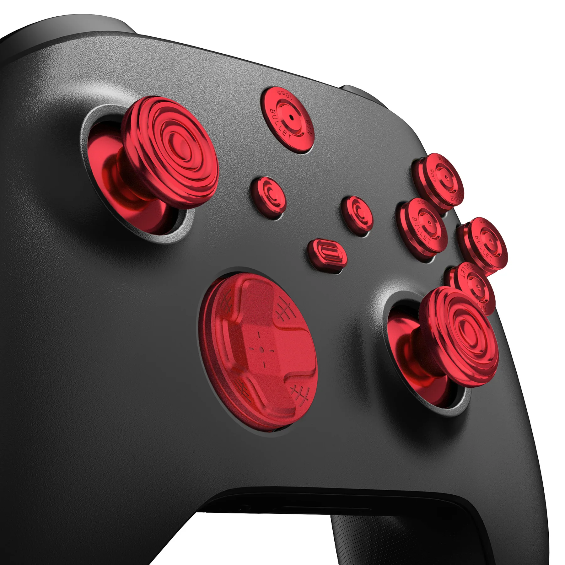 eXtremeRate 11 in 1 Custom Gold Metal Buttons for Xbox Series X/S Controller & Xbox Core Controller - Red - Image 4