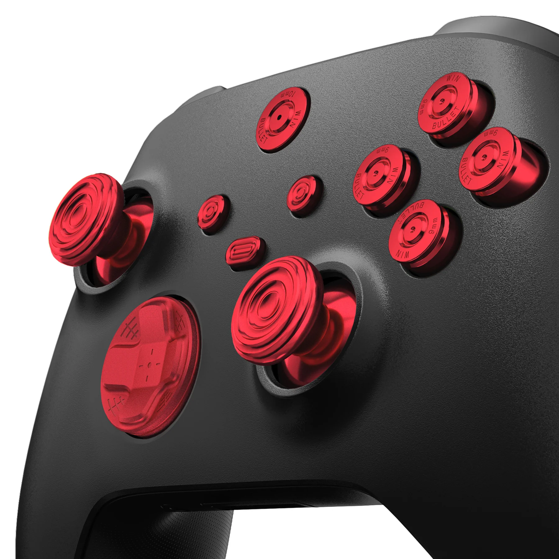 eXtremeRate 11 in 1 Custom Gold Metal Buttons for Xbox Series X/S Controller & Xbox Core Controller - Red - Image 6