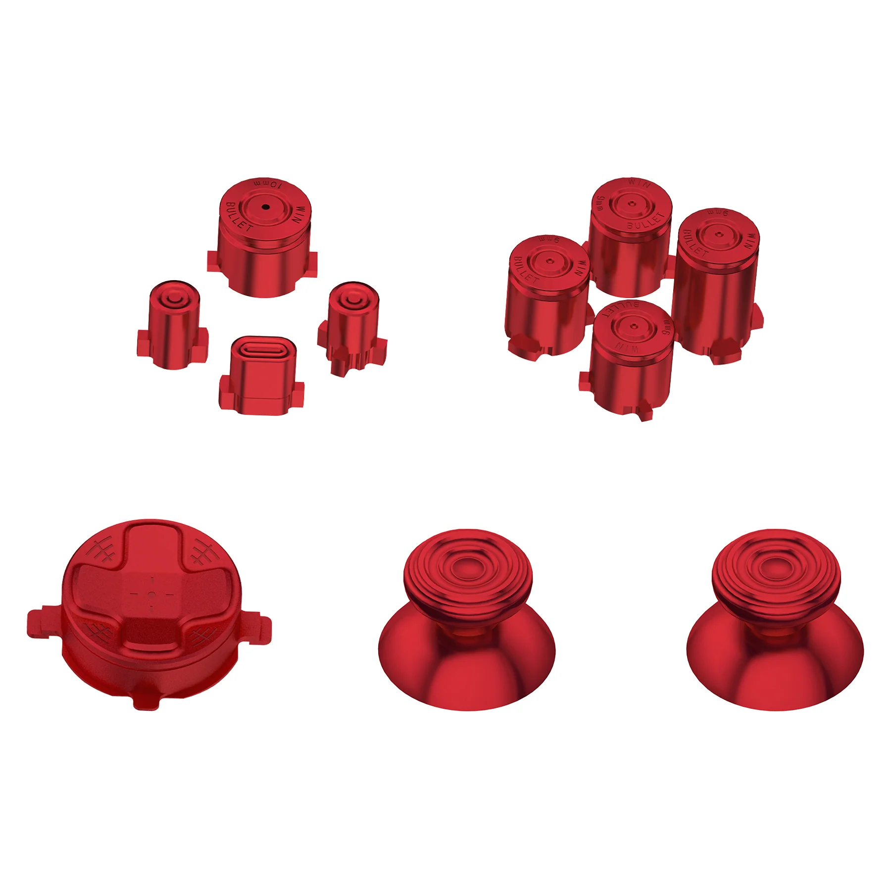 eXtremeRate 11 in 1 Custom Gold Metal Buttons for Xbox Series X/S Controller & Xbox Core Controller - Red - Image 8