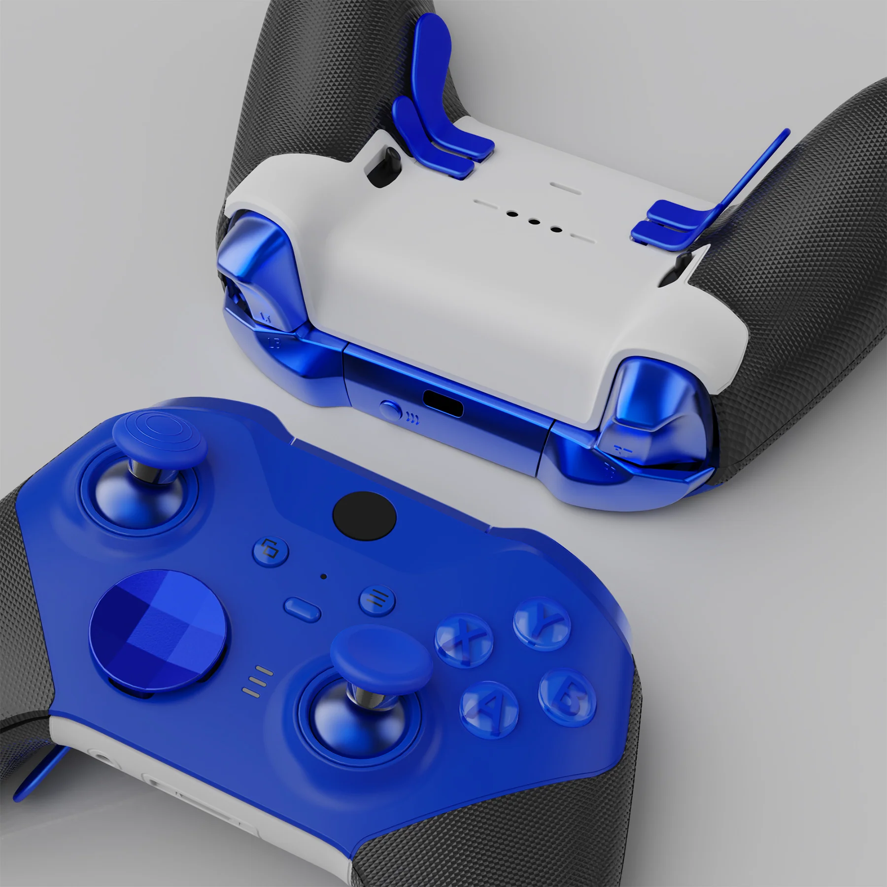 eXtremeRate 13 in 1 Component Pack Kit Replacement Metal Thumbsticks & D-Pads & Paddles for Xbox Elite Series 2 & Elite 2 Core Controller (Model 1797) - Blue & Metallic Silver - Image 3