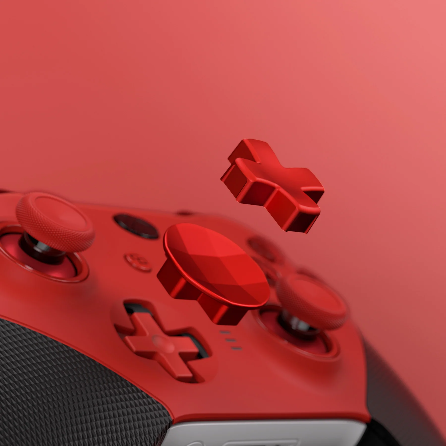 eXtremeRate 13 in 1 Component Pack Kit Replacement Metal Thumbsticks & D-Pads & Paddles for Xbox Elite Series 2 & Elite 2 Core Controller (Model 1797) - Scarlet Red & Metallic Silver - Image 6