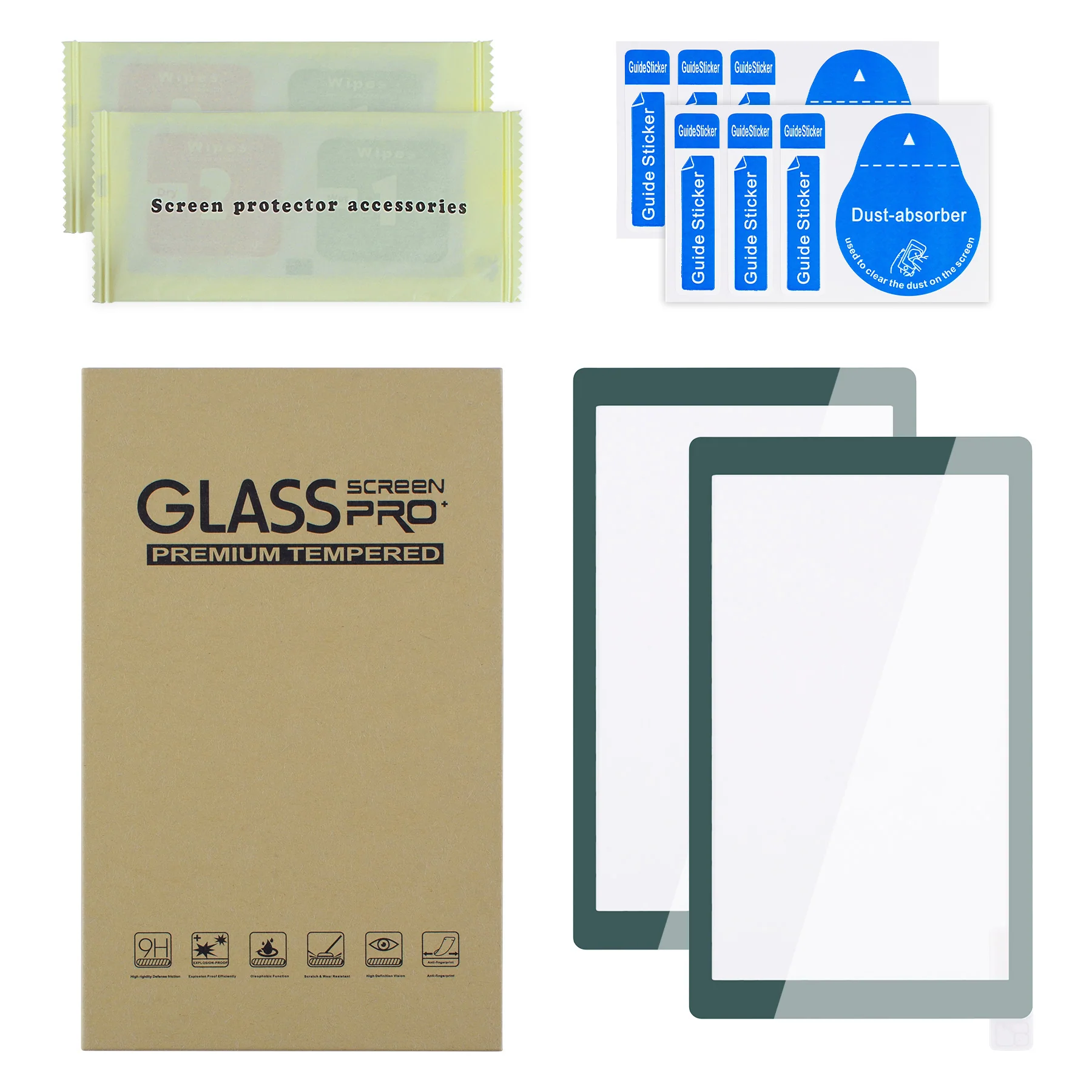 eXtremeRate 2 Pack Anti-Scratch Transparent HD Tempered Glass Screen Protector for Nintendo Switch Lite - Hunter Green - Image 2