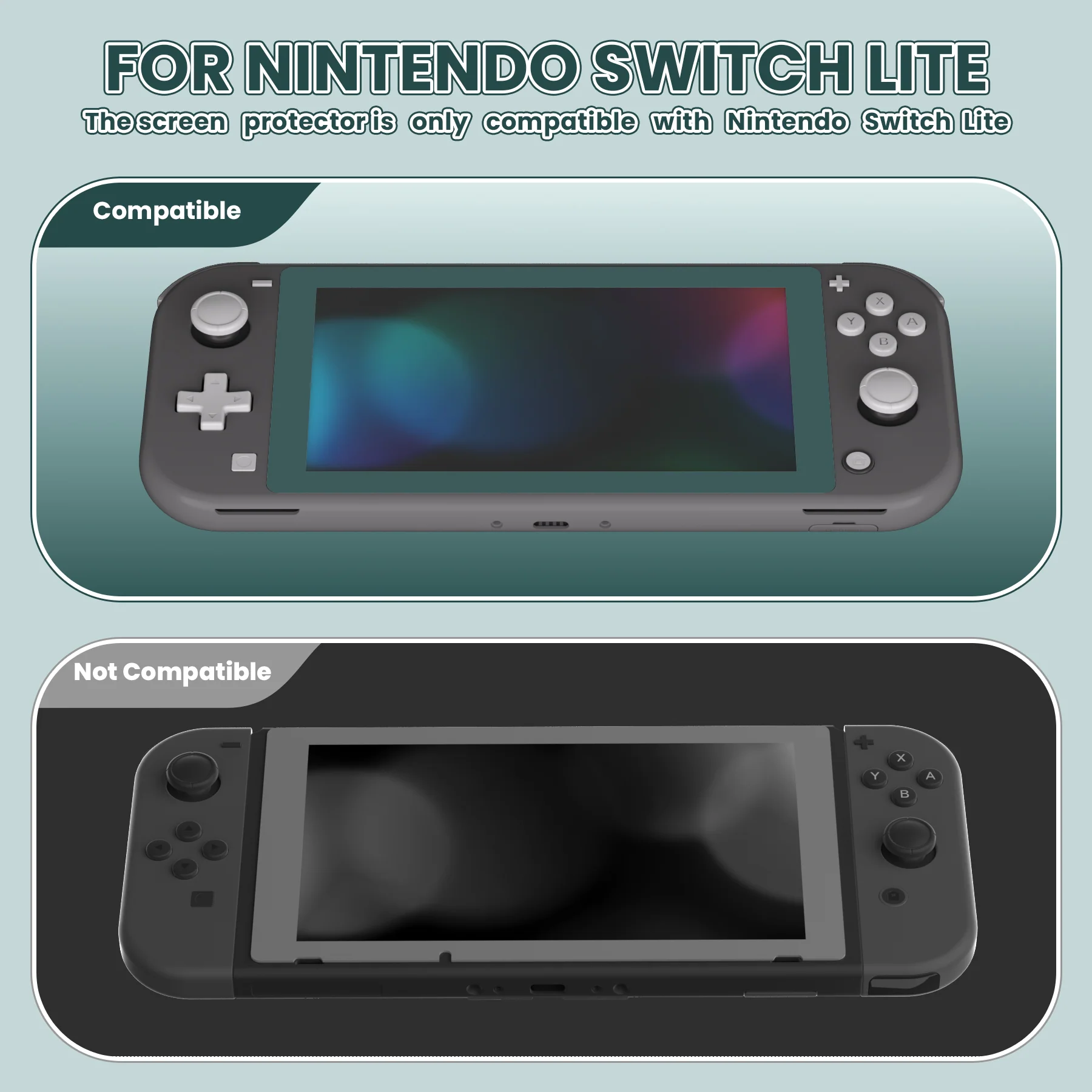 eXtremeRate 2 Pack Anti-Scratch Transparent HD Tempered Glass Screen Protector for Nintendo Switch Lite - Hunter Green - Image 3