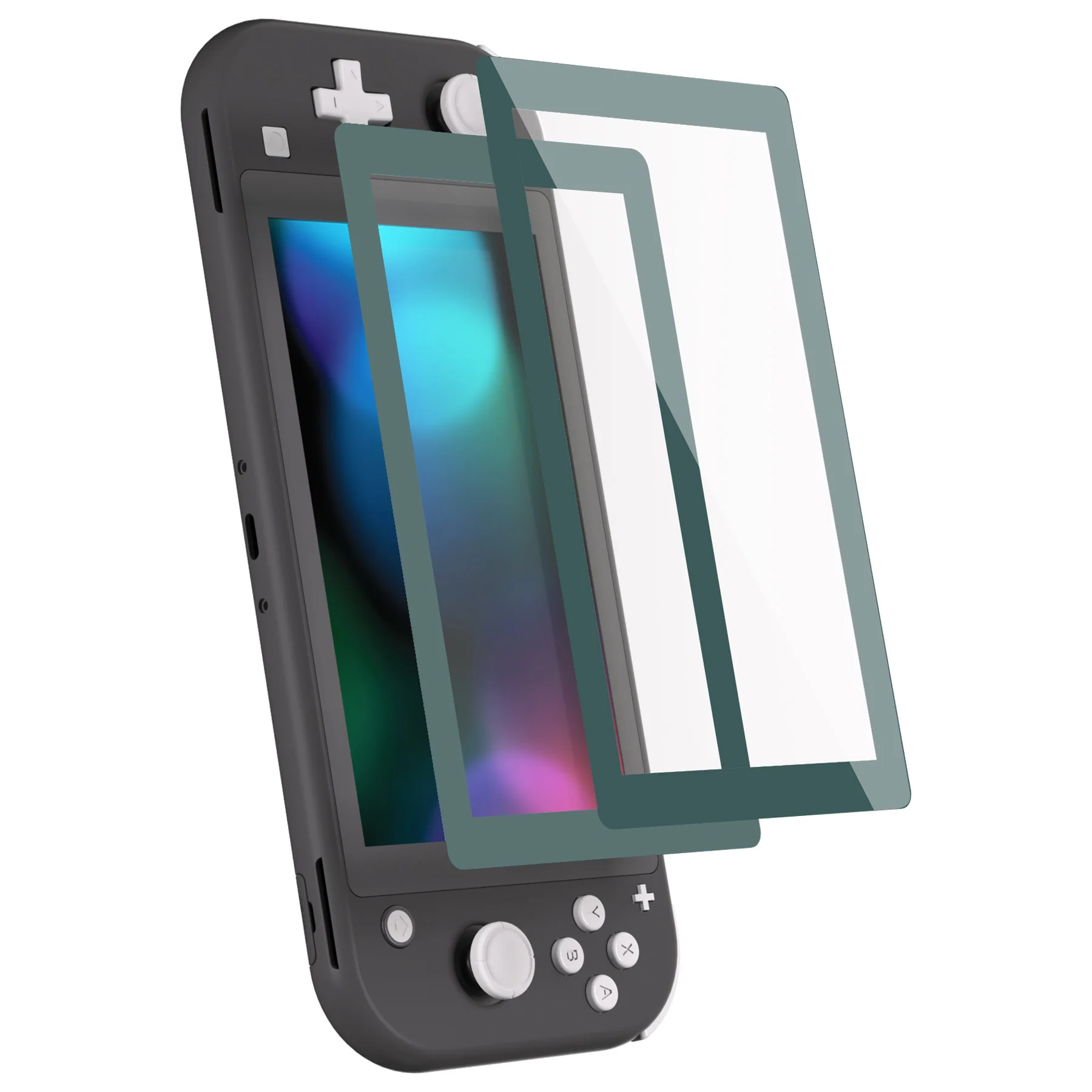 eXtremeRate 2 Pack Anti-Scratch Transparent HD Tempered Glass Screen Protector for Nintendo Switch Lite - Hunter Green - Image 9