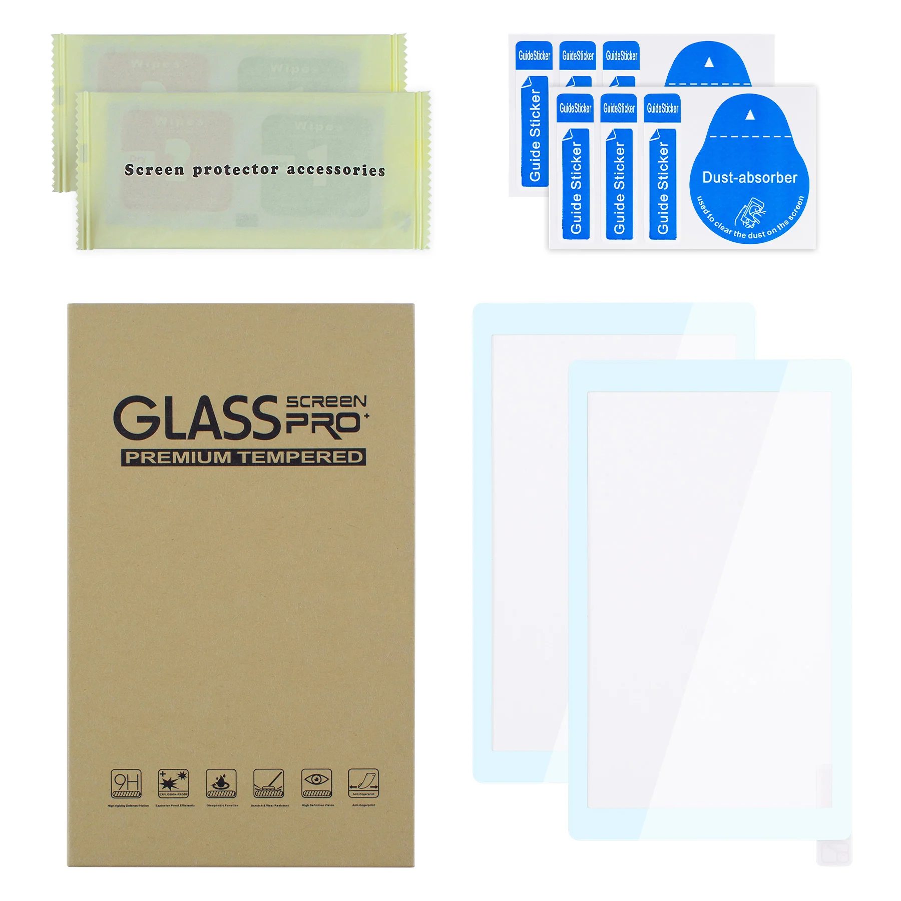 eXtremeRate 2 Pack Anti-Scratch Transparent HD Tempered Glass Screen Protector for Nintendo Switch Lite - Sky Blue Border - Image 2