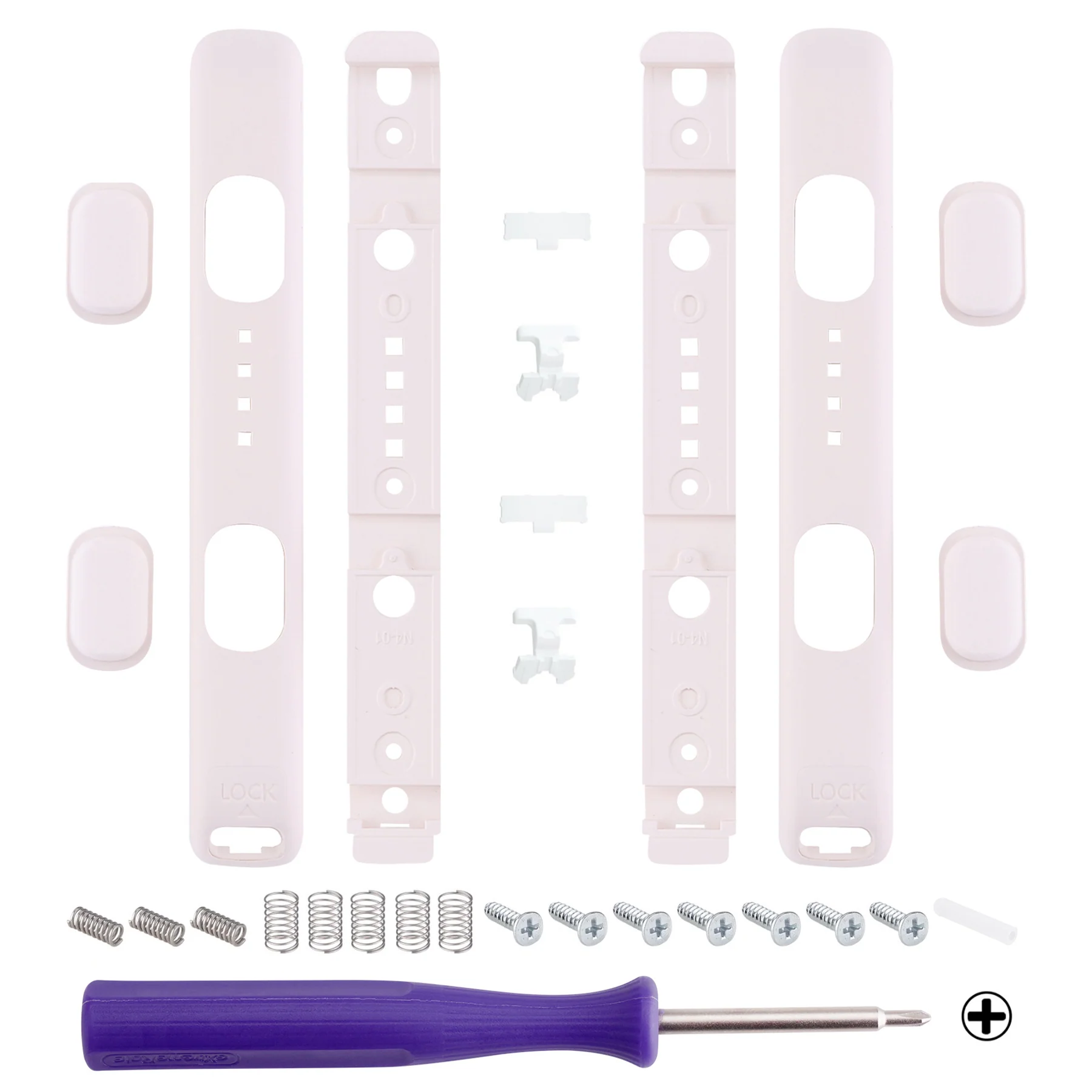 eXtremeRate 2 Pack Custom Replacement shell for Joycon Strap of NS Switch - Cherry Blossoms Pink - Image 2