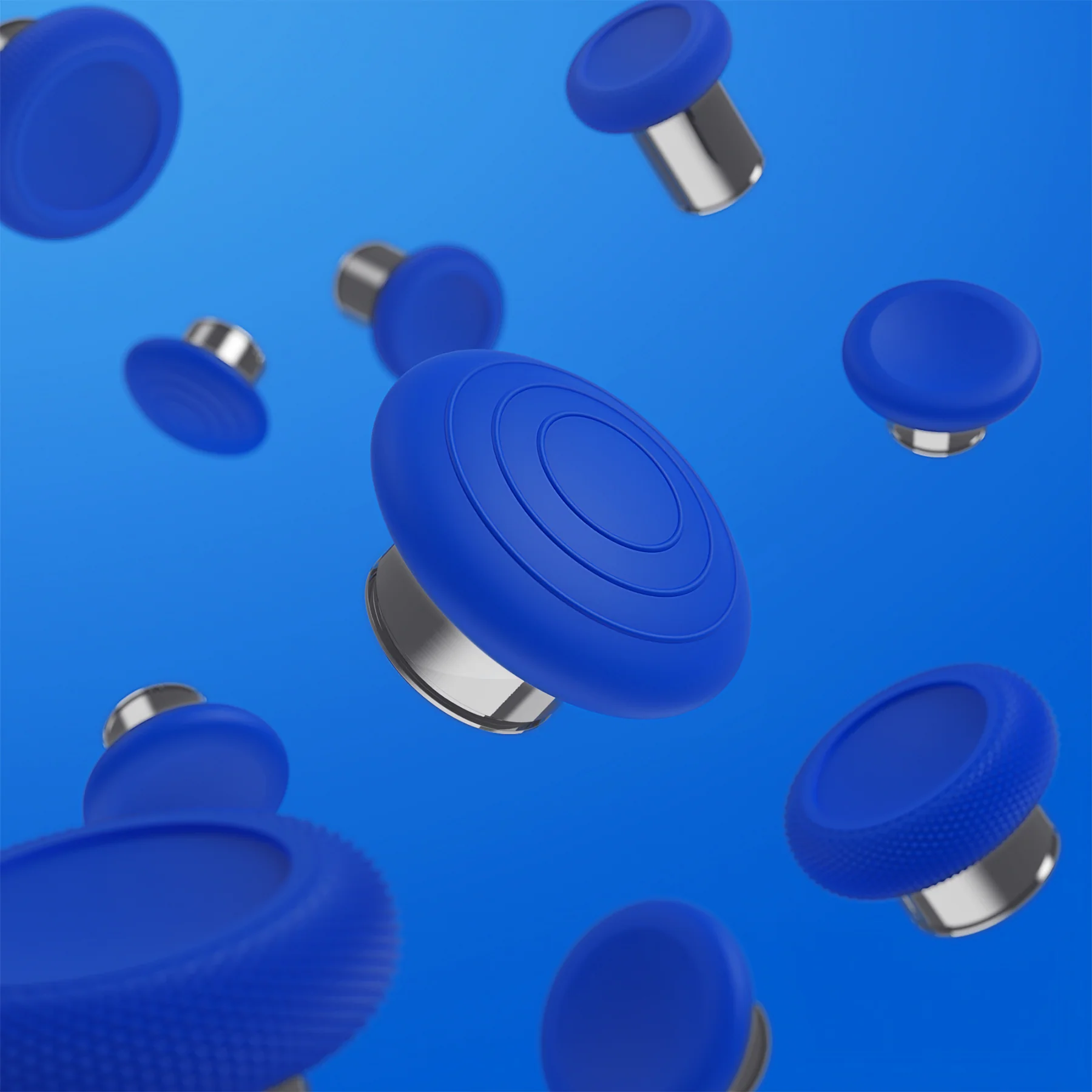 eXtremeRate 6 in 1 Metal Replacement Thumbsticks for Xbox Elite Series 2 & Elite 2 Core Controller (Model 1797) - Blue & Metallic Silver - Image 9