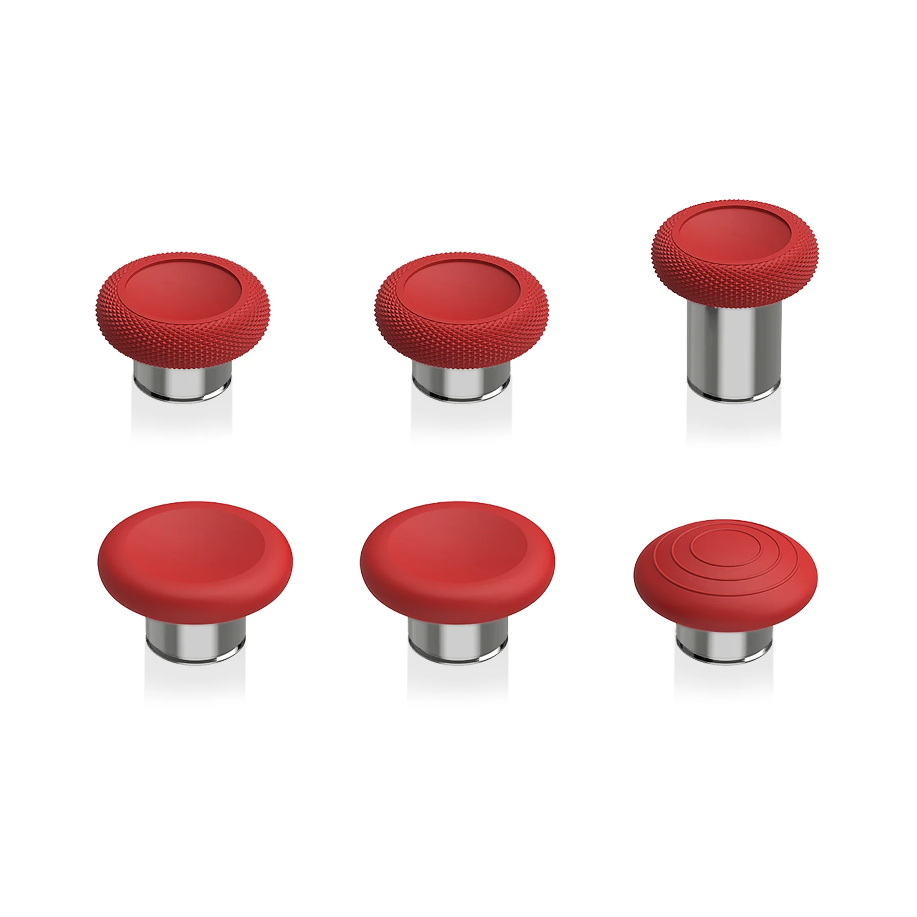 eXtremeRate 6 in 1 Metal Replacement Thumbsticks for Xbox Elite Series 2 & Elite 2 Core Controller (Model 1797) - Scarlet Red & Metallic Silver - Image 2