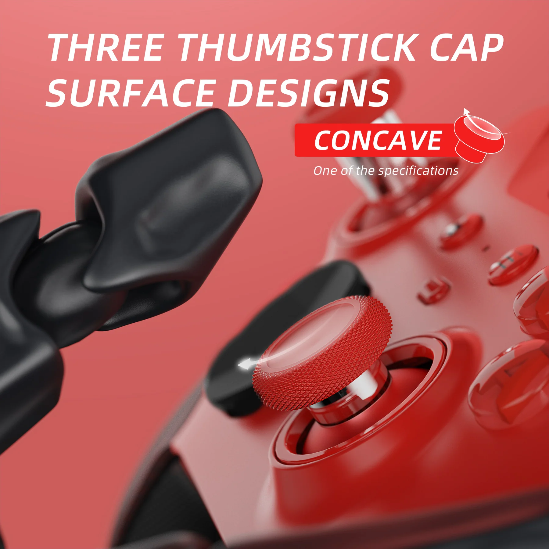 eXtremeRate 6 in 1 Metal Replacement Thumbsticks for Xbox Elite Series 2 & Elite 2 Core Controller (Model 1797) - Scarlet Red & Metallic Silver - Image 9