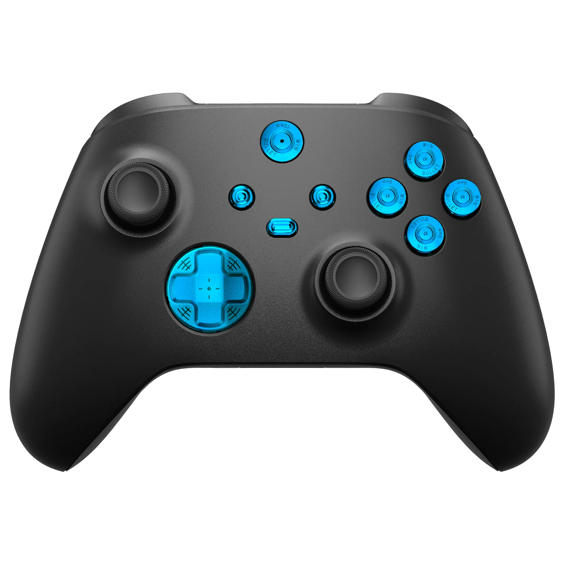 eXtremeRate 9 in 1 Custom Gold Metal Buttons for Xbox Series X/S Controller & Xbox Core Controller - Blue - Image 4