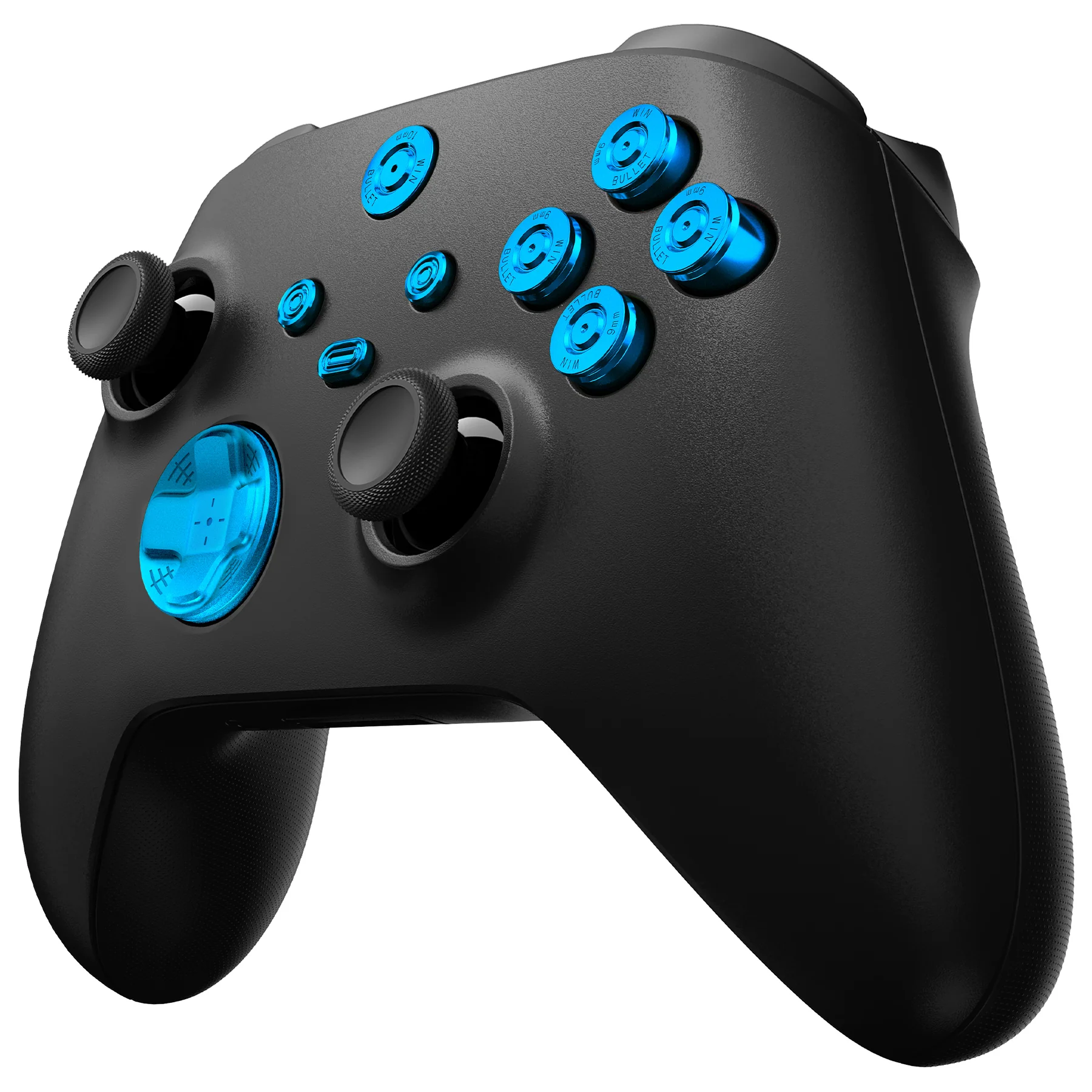 eXtremeRate 9 in 1 Custom Gold Metal Buttons for Xbox Series X/S Controller & Xbox Core Controller - Blue - Image 5